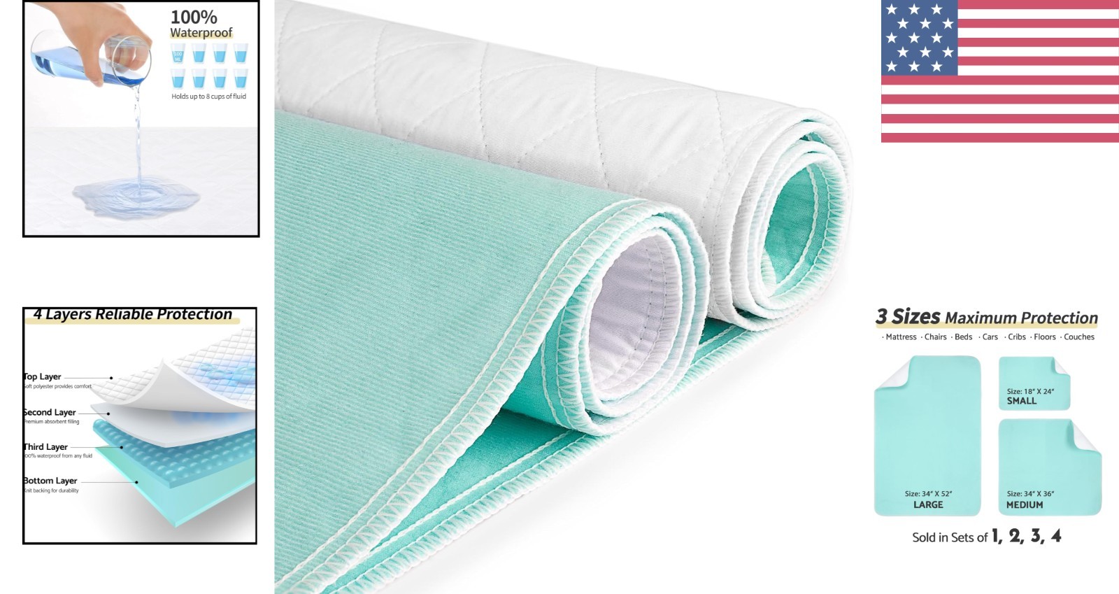 Comfortable & Breathable Waterproof Bed Pads 34” x 36” – Perfect for All