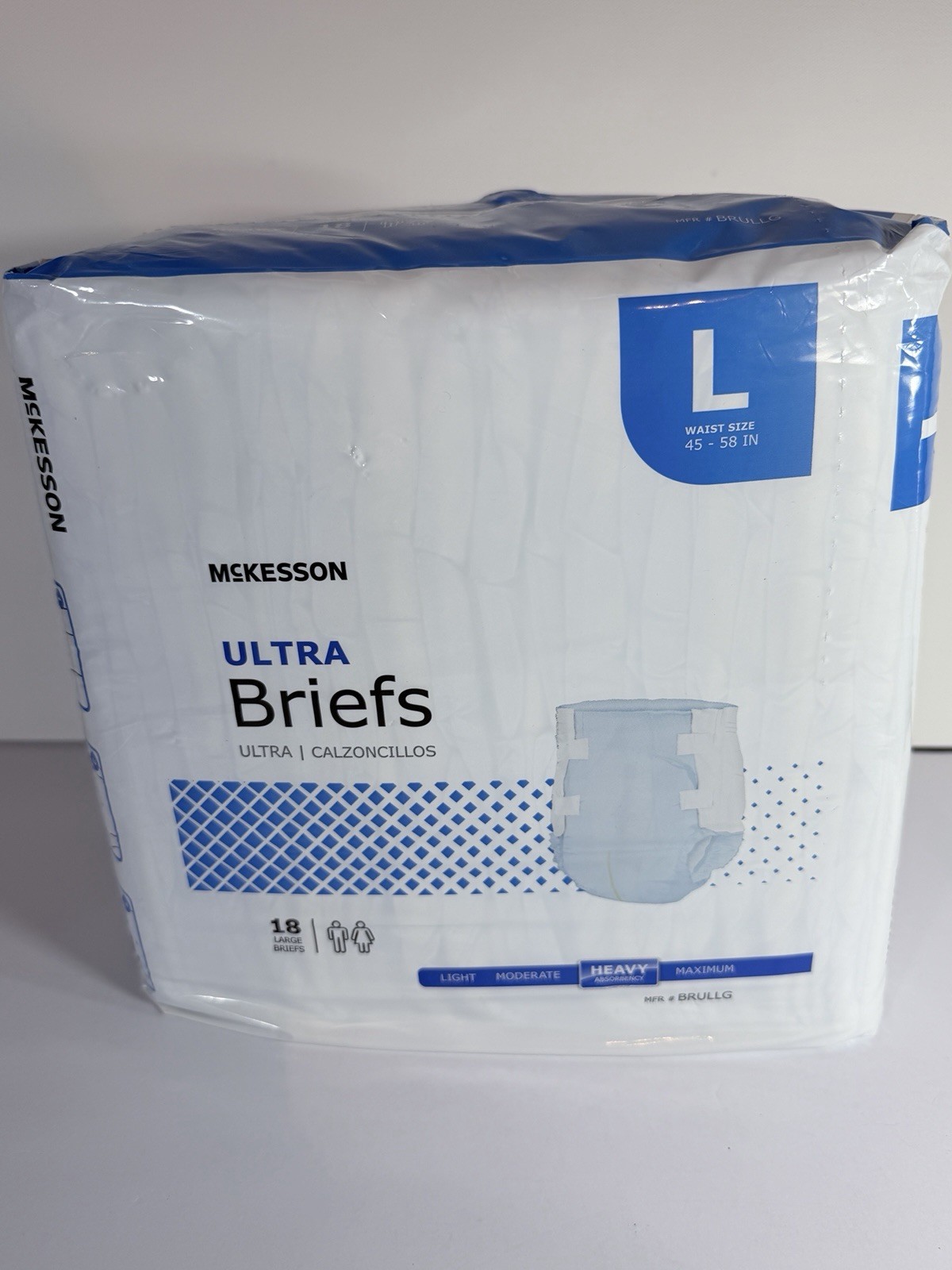 McKesson Adult Super Briefs Size Large Waist Size 44-58INCHES 18 Count, 1 Pack