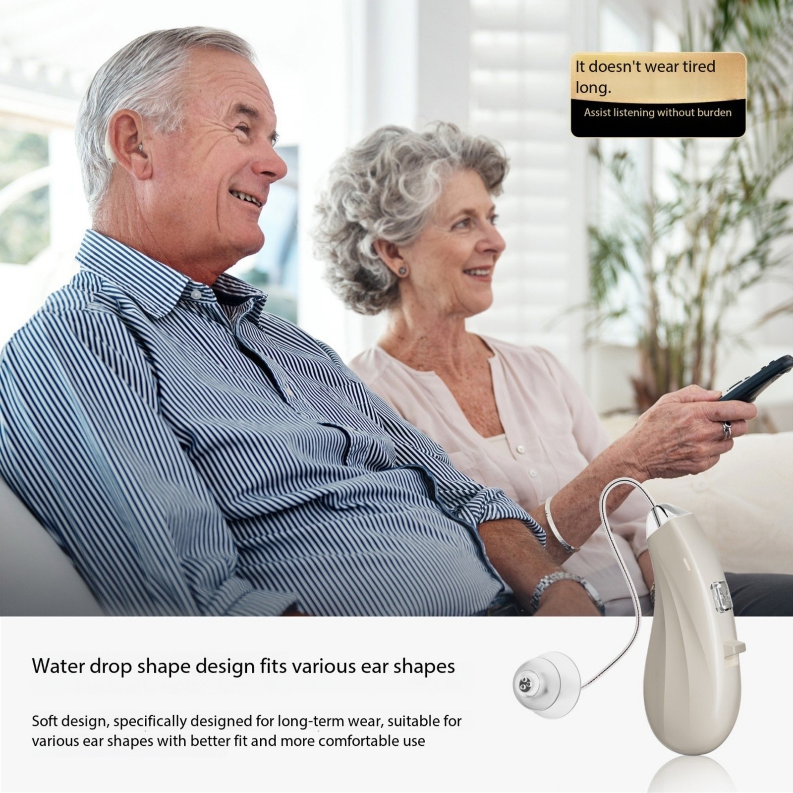 Rechargeable Hearing Aids 16-Channel with Noise Cancellation, BTE Style