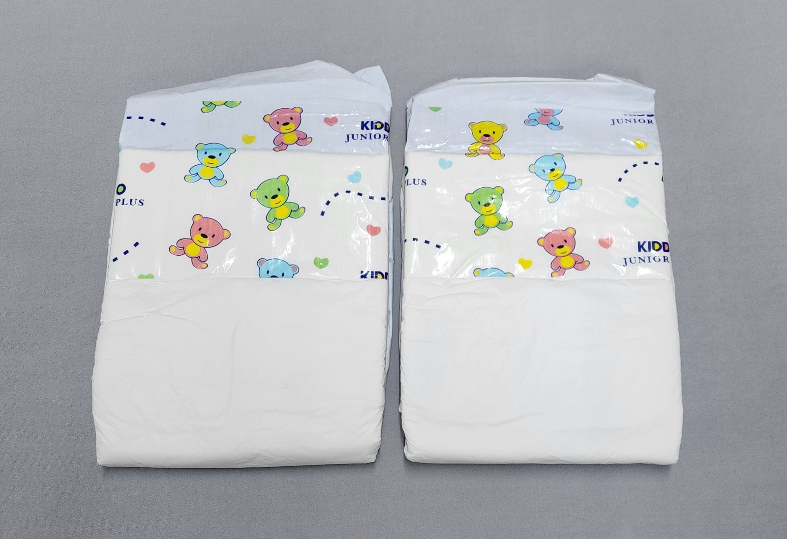 2-Pack of Kiddo Junior Plus Blue 2-Tape Plastic Backed Diaper Size Large ABDL