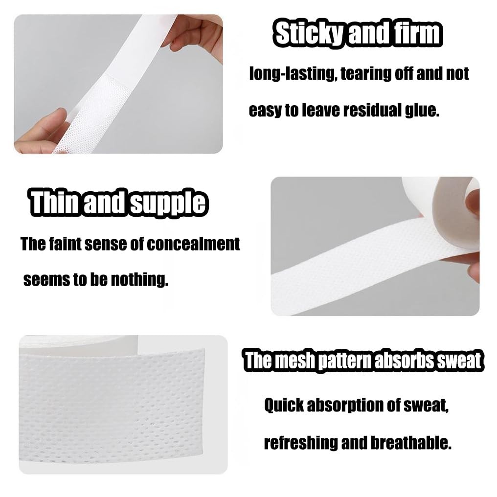 100 Pcs Disposable Underarm Sweat Pads + 2 Rolls Collar Liner Tape – Ultra Thin