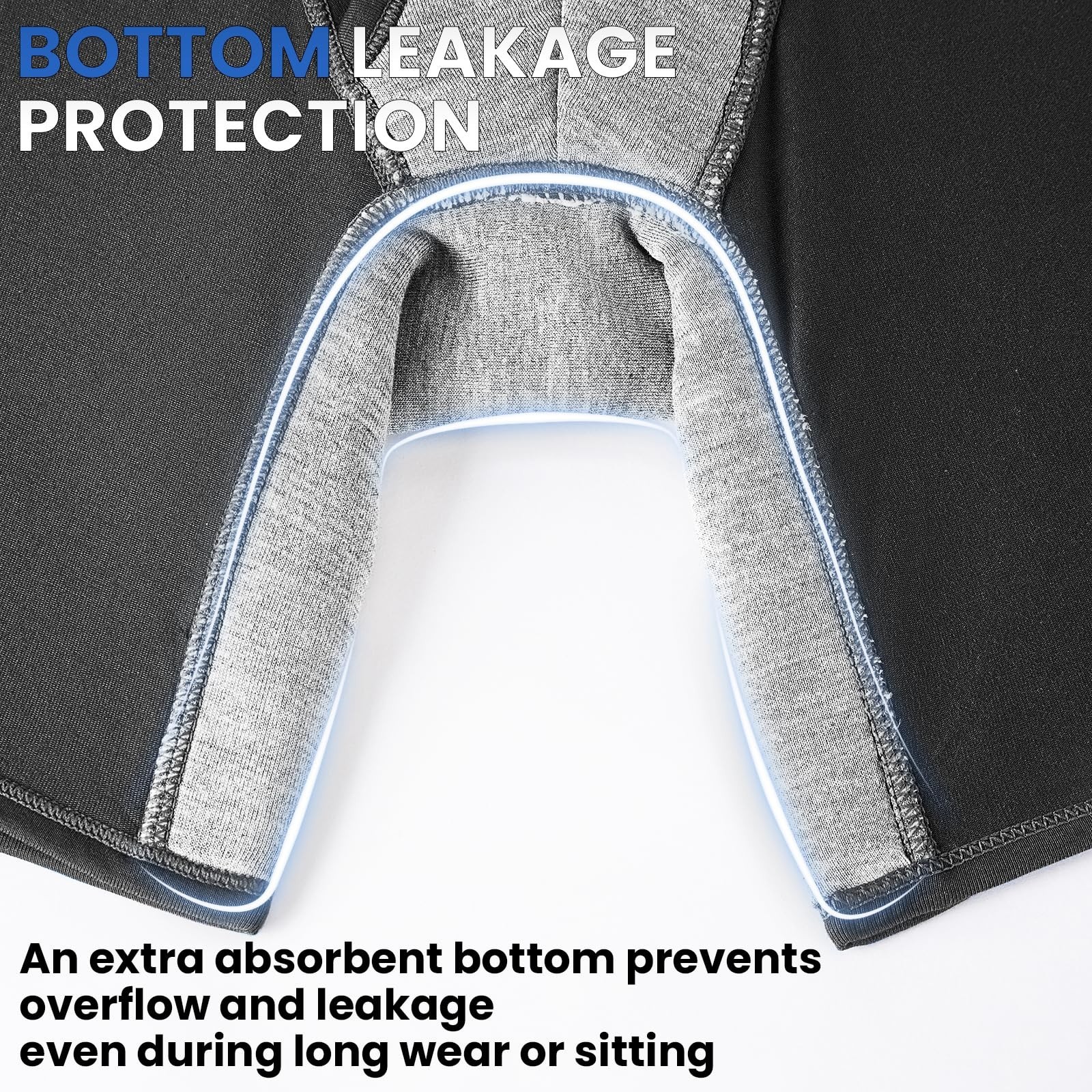 Men’s Reusable Incontinence Underwear, Leak-Proof Cotton Boxer Briefs, 2 Pack, H
