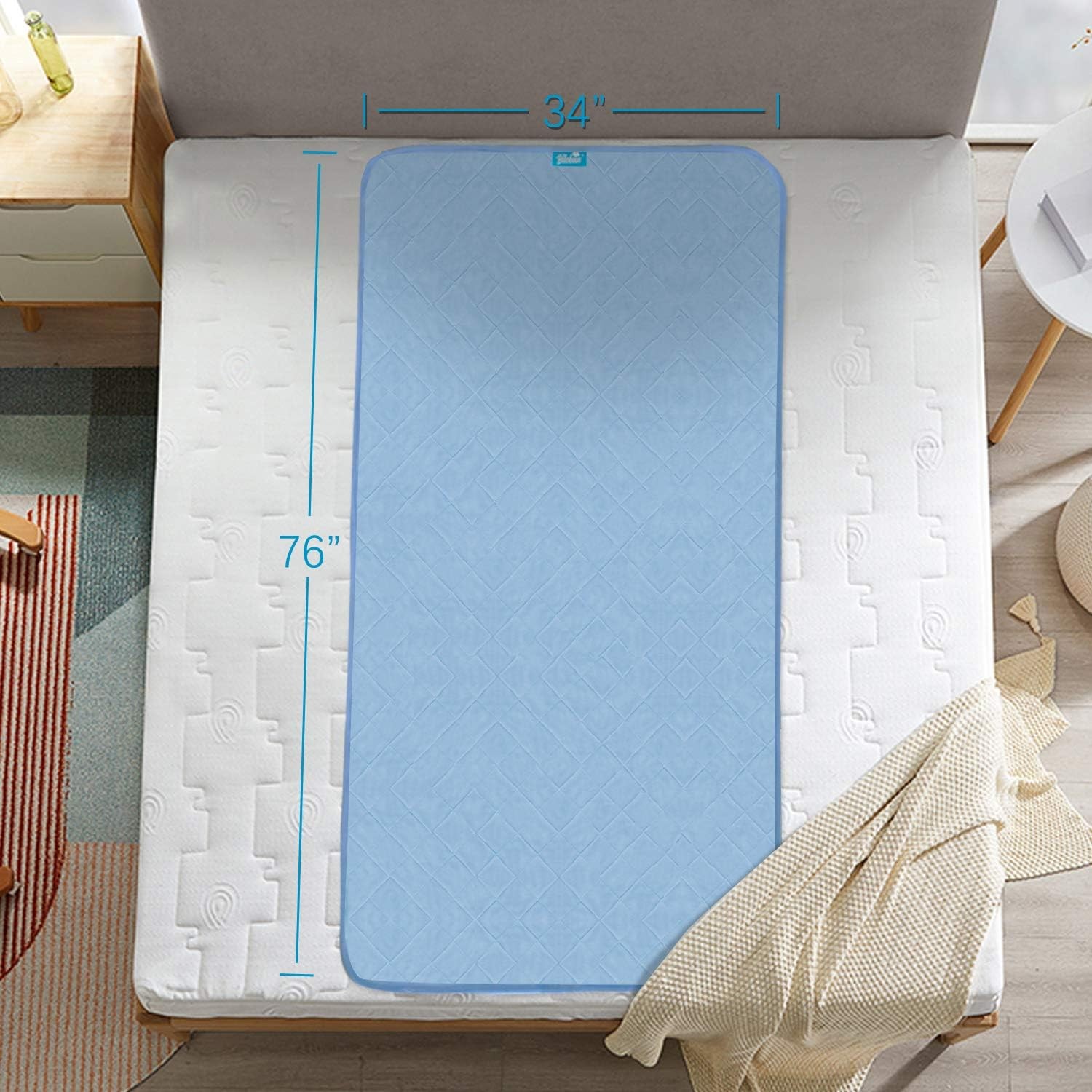 Hospital Bed Pads 34” x 76”, Non-Slip Washable Pee Pads and Mattress