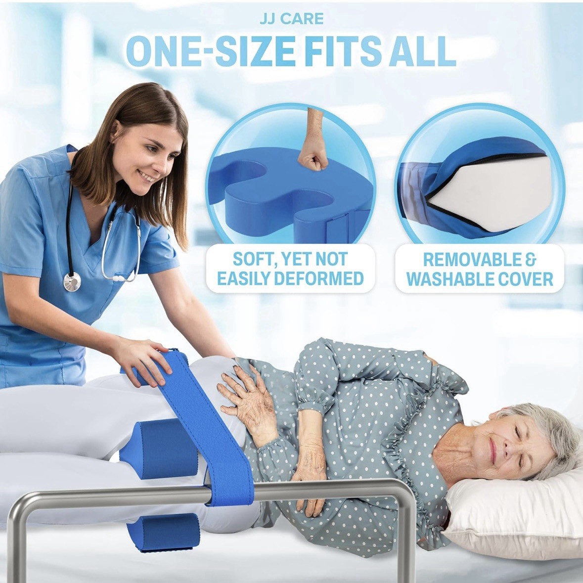 JJ CARE Patient Turning Device – 1 Pc U ShapePillow, Waterproof PU Leather