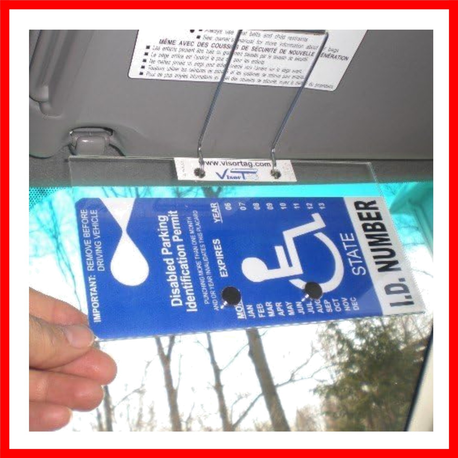 VisorTag Horizontal: Durable Handicap Parking Tag Holder