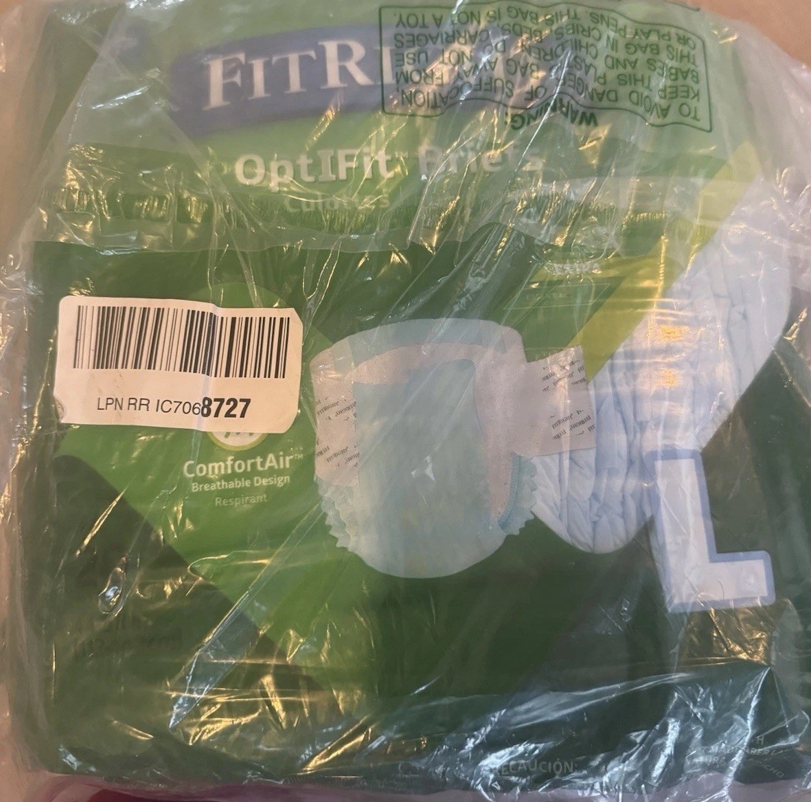 FitRight Extra Adult Briefs Incontinence Diapers w Tabs Large 44″-56″ 20 Count