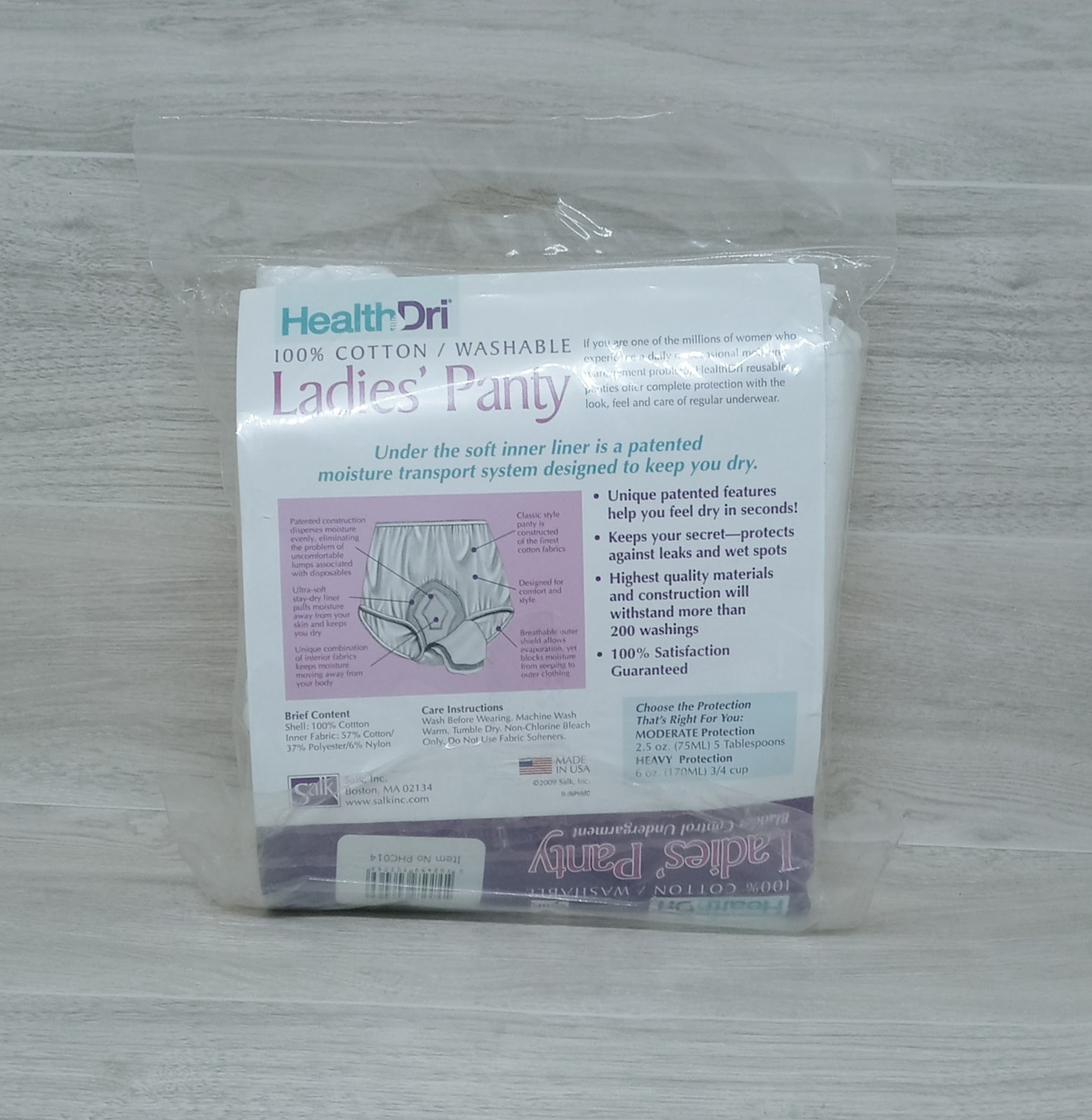 HealthDri Ladies Washable Panty Absorbent 100% Cotton | One Pair