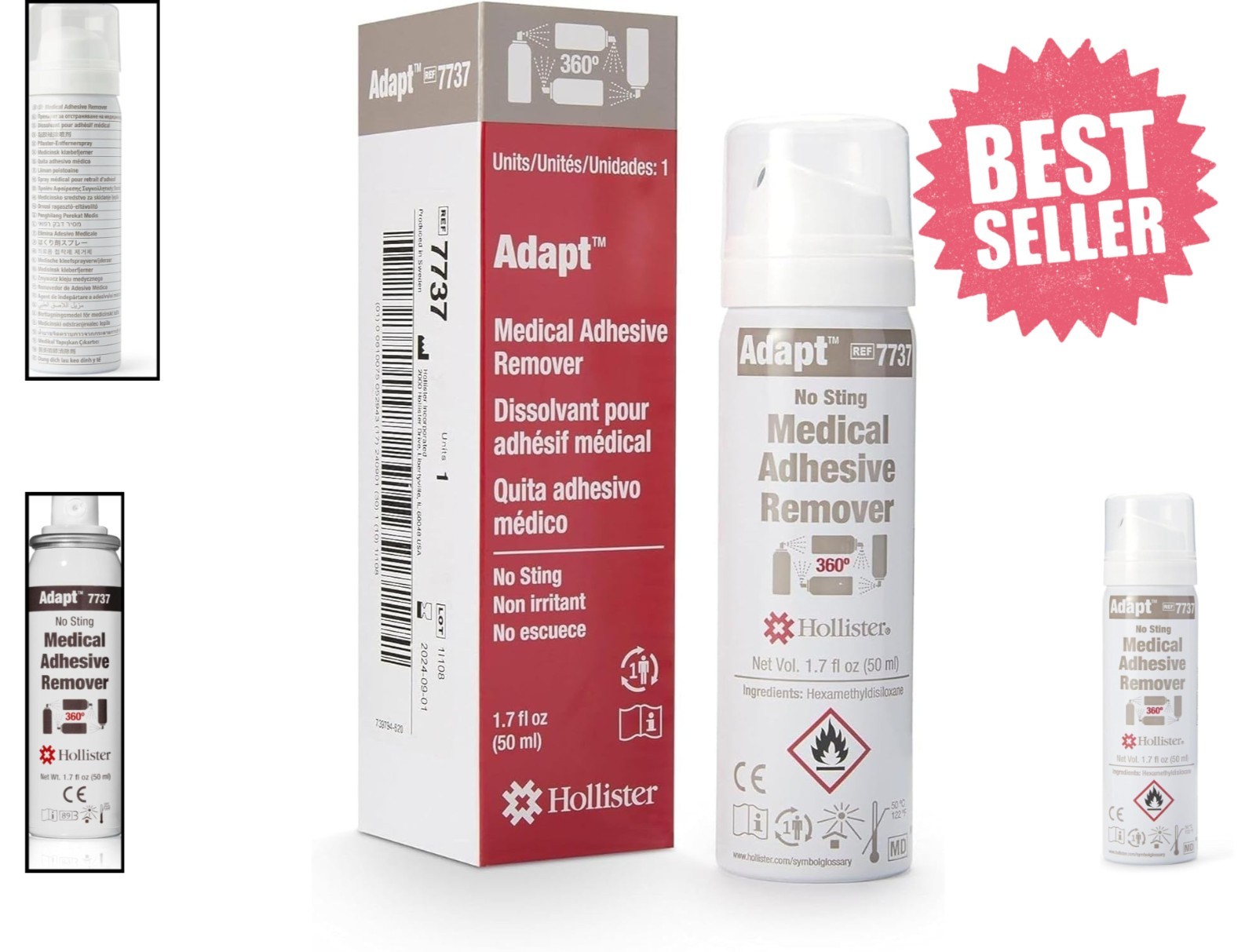 Gentle Adhesive Remover Spray – 1.7 oz for Sensitive Skin and Ostomy Care
