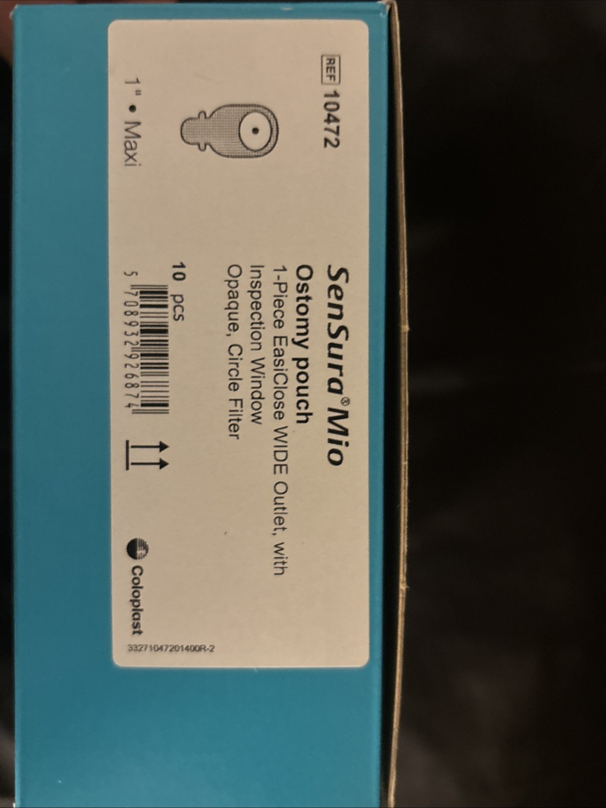 Sensors Mio Ostomy Pouch 10472 EasiClose WIDE Outlet W/ Inspection Window. 10 CT