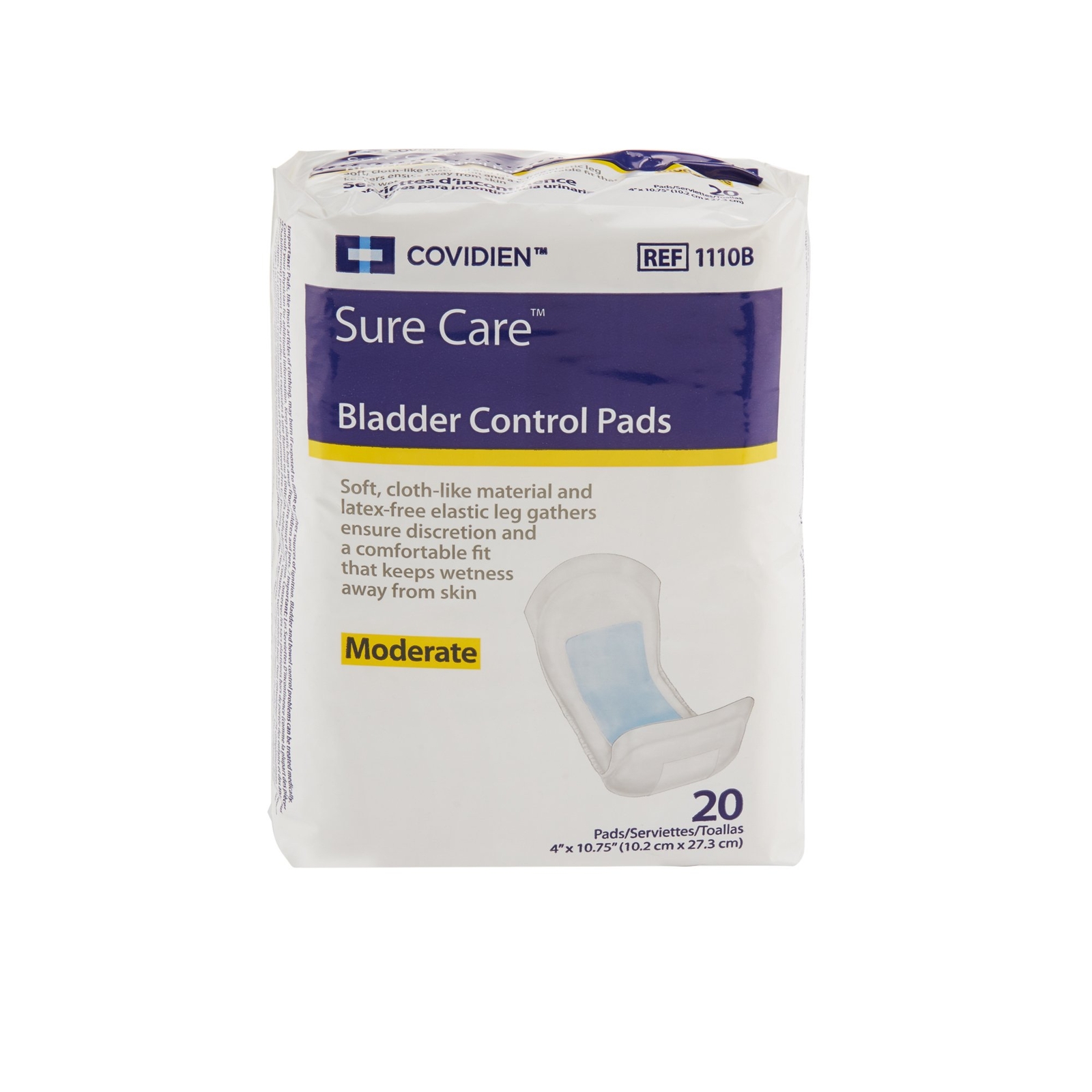 Cardinal Health, Bladder Control Pads, Wings, 4″ x 10.75″ Case of 120