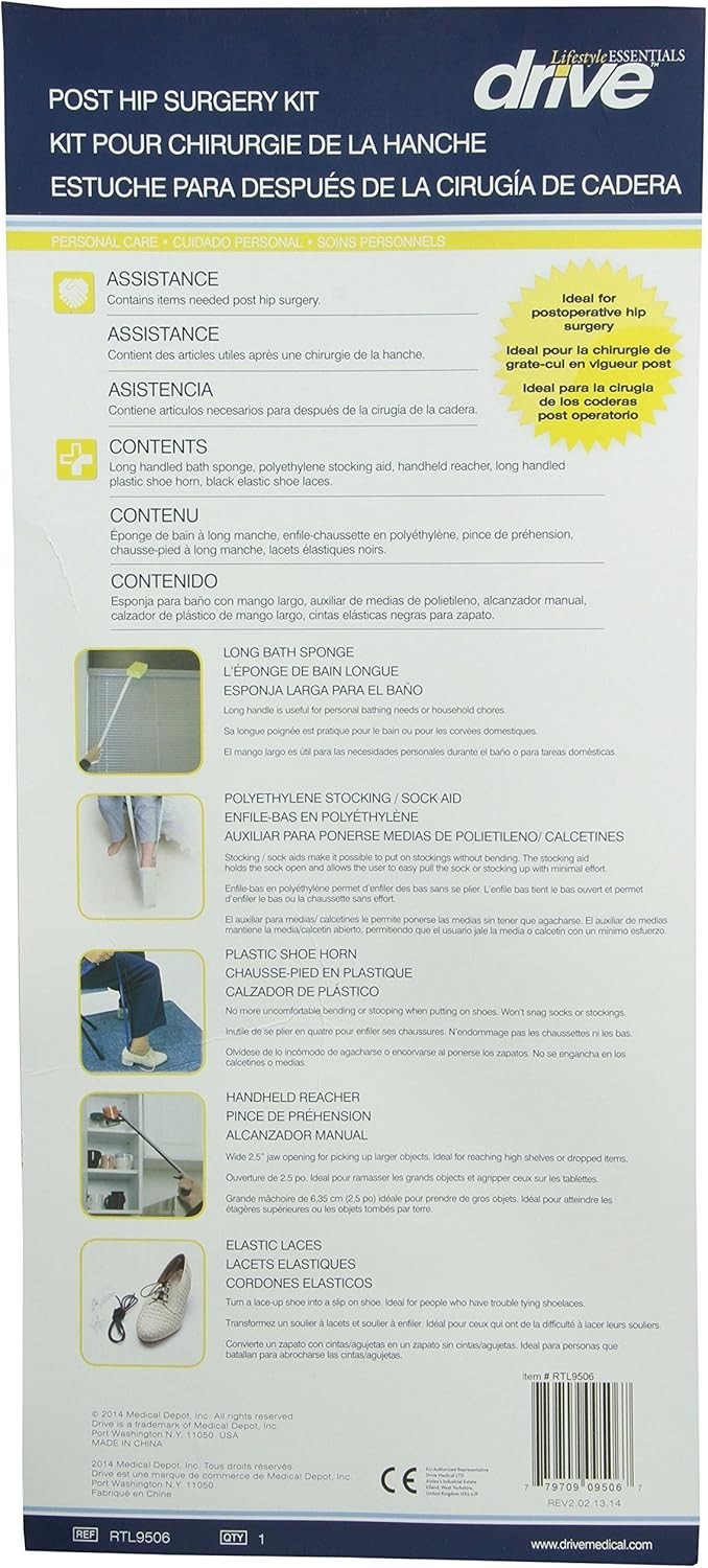 Hip Kit Daily Living Aids for Mobility Knee Hip Back Surgery Drive Kit