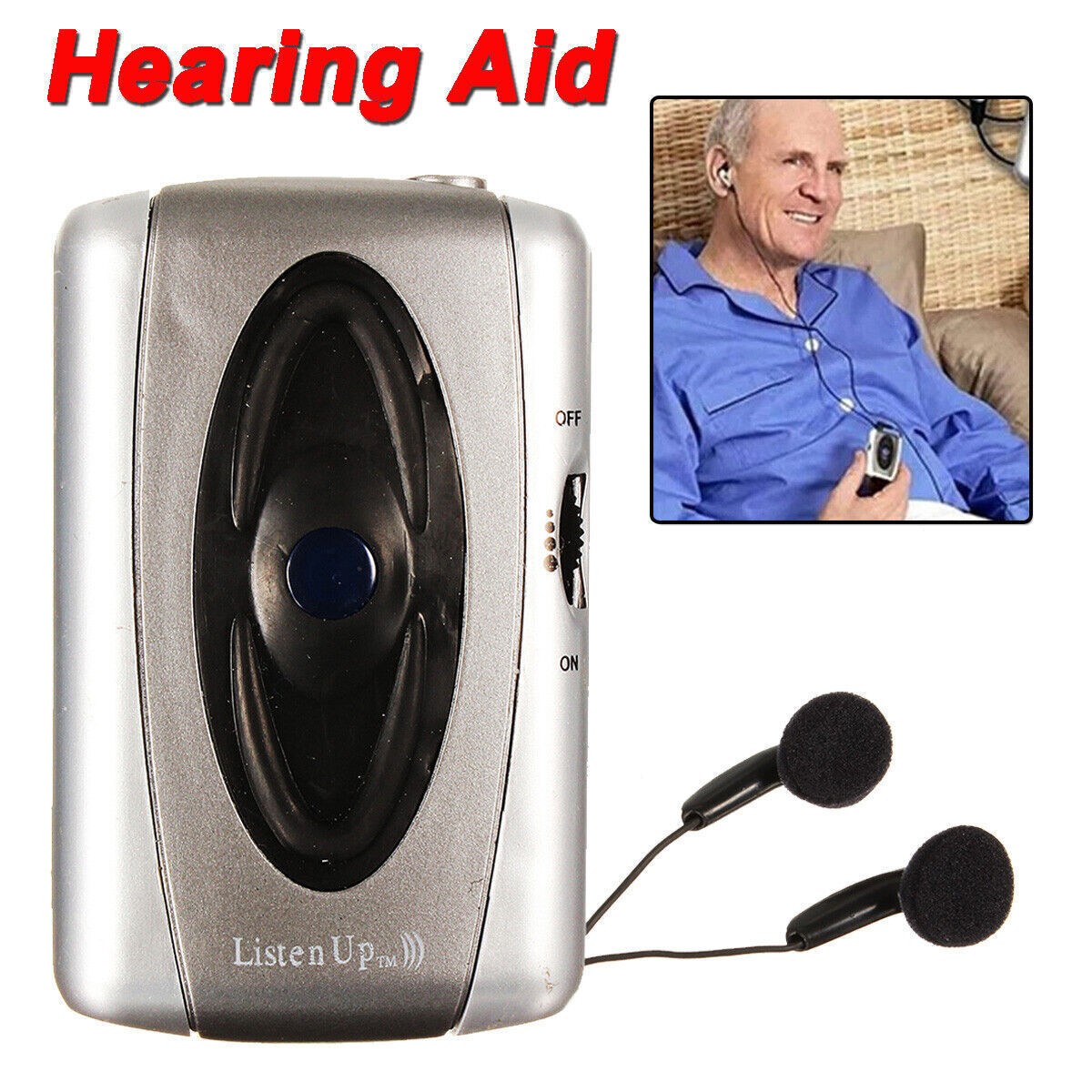 Hearing Aid Listening Device Sound Listen Up Voice Amplifier Personal Tested