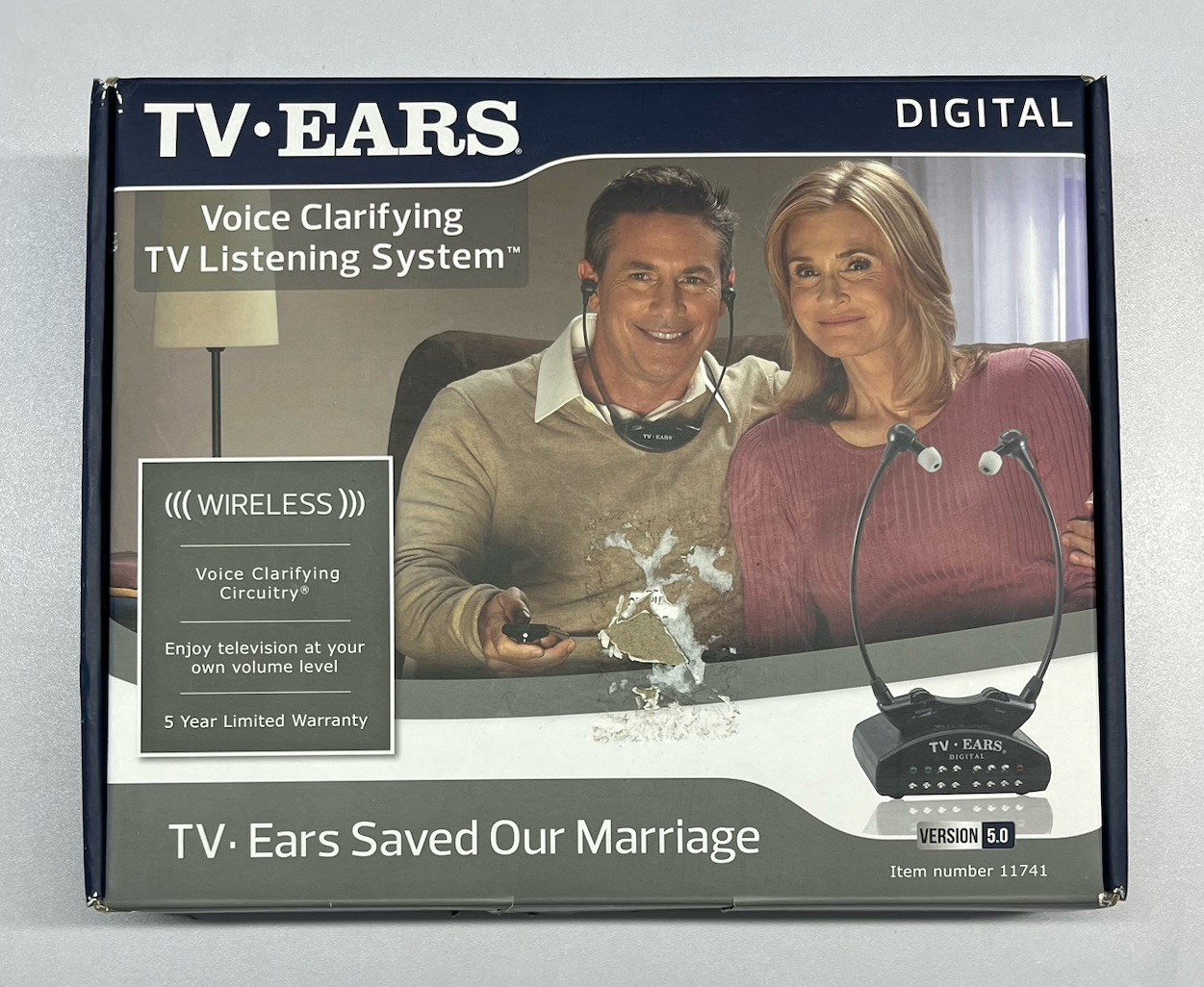 TV Ears Digital Wireless Headset System For TV 5.0 11741 Parts Only