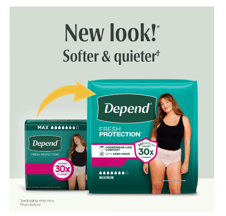 Depend Fresh Protection Women XL Incontinence Underwear 68 Ct Adult Diapers