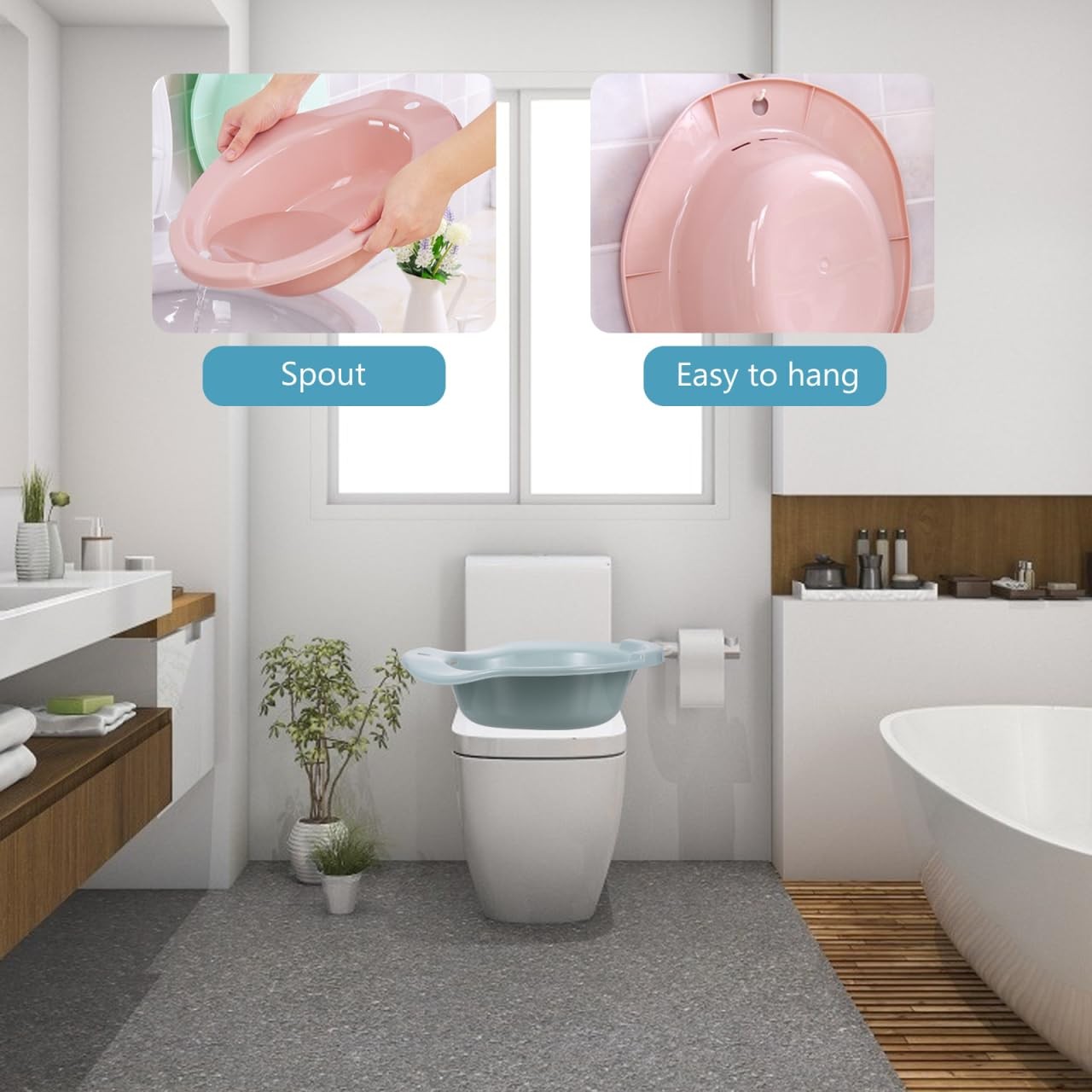 Healifty Portable Sitz Bath For Toilet Seat Postpartum Care And Steam Basin