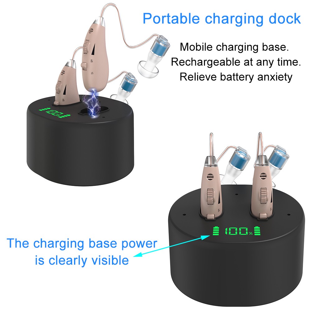 Digital Hearing Aid Severe Loss Rechargeable Invisible BTE Ear Aids Of 1 Pair