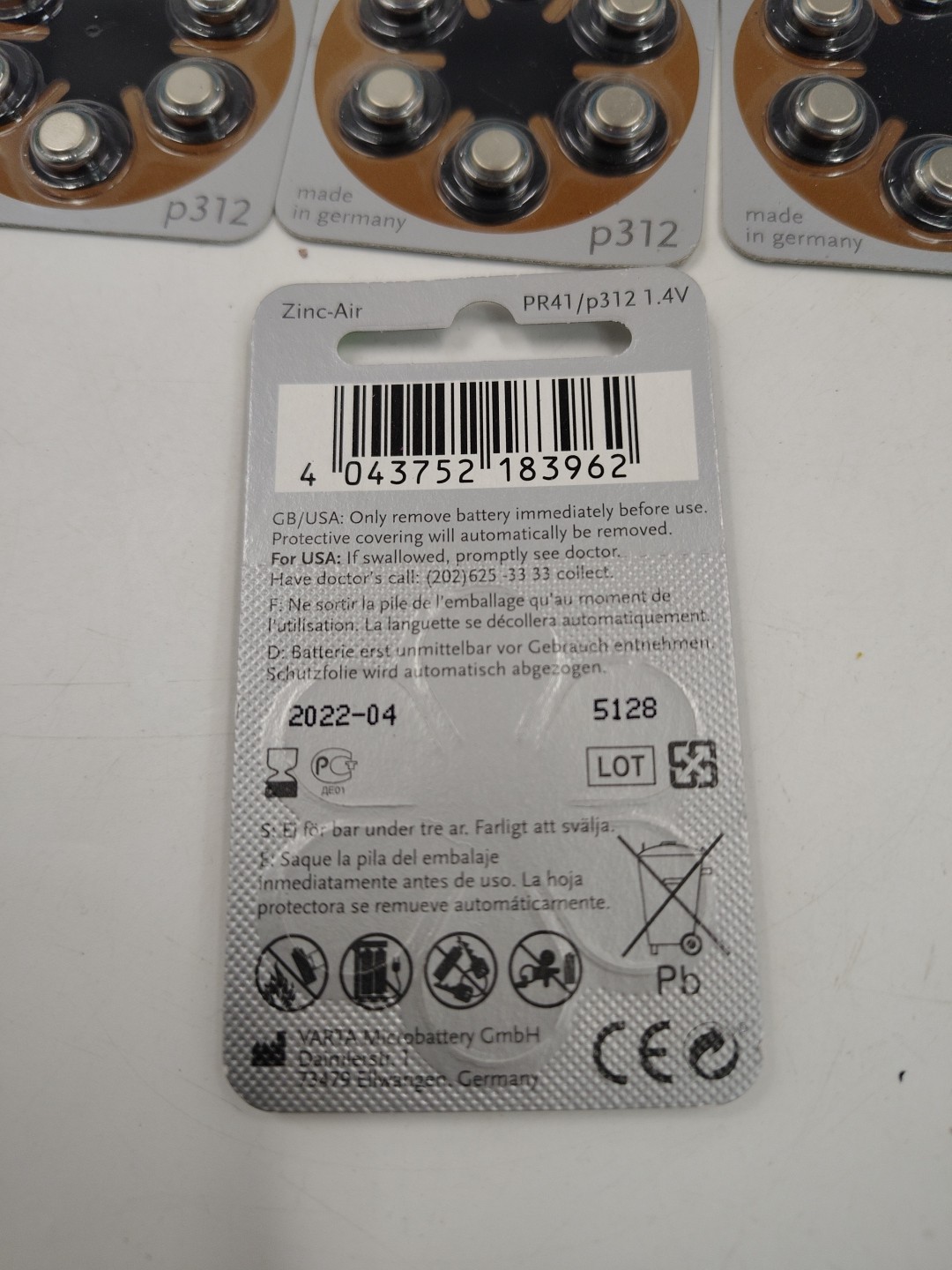 (10 packs) POWER ONE WIRELESS Approved Hearing Aid Batteries p312 1.4v Exp 04-22