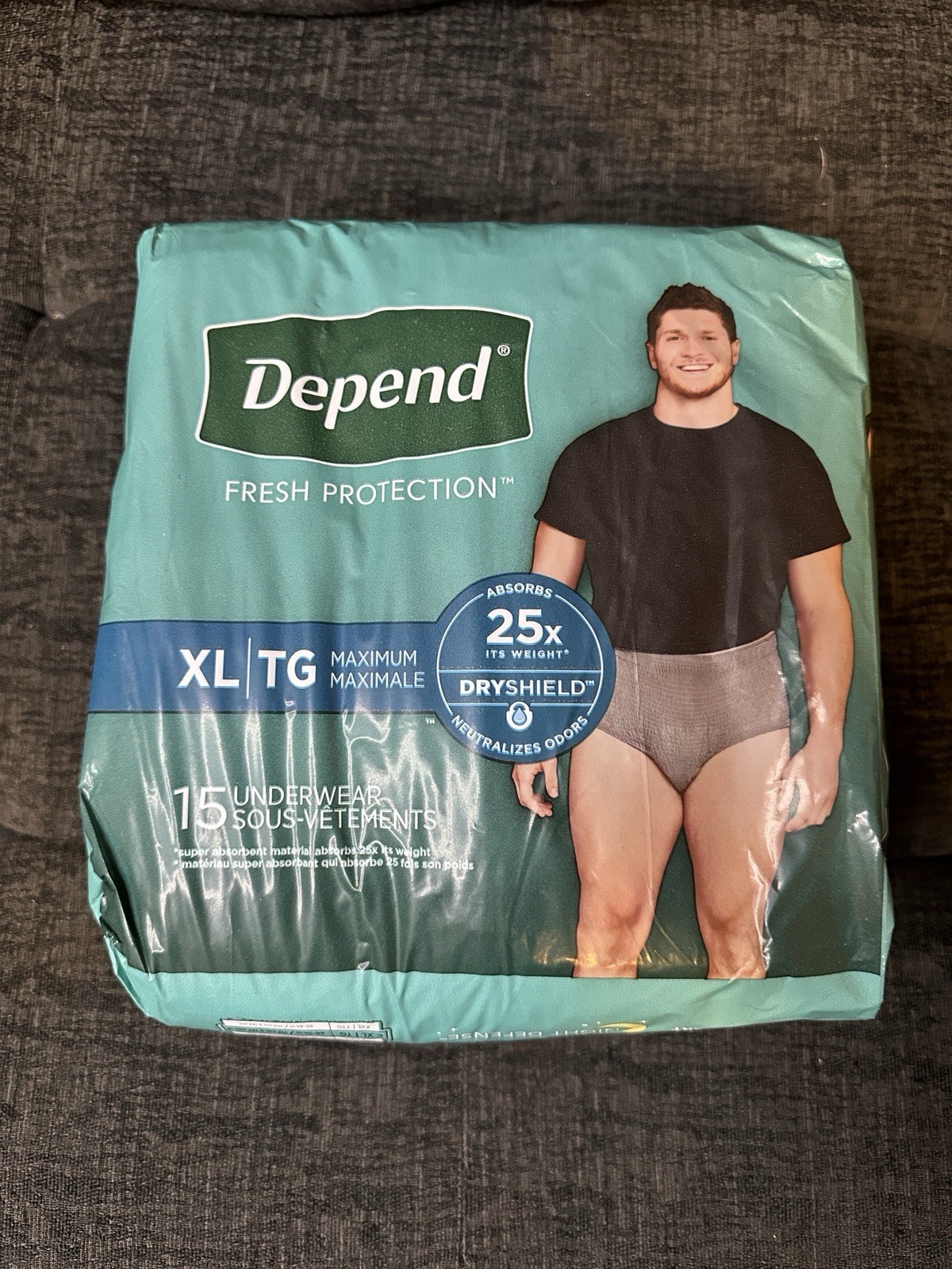 Depend Fresh Protection Adult Men’s Underwear 15 Count Size X-Large Brand New