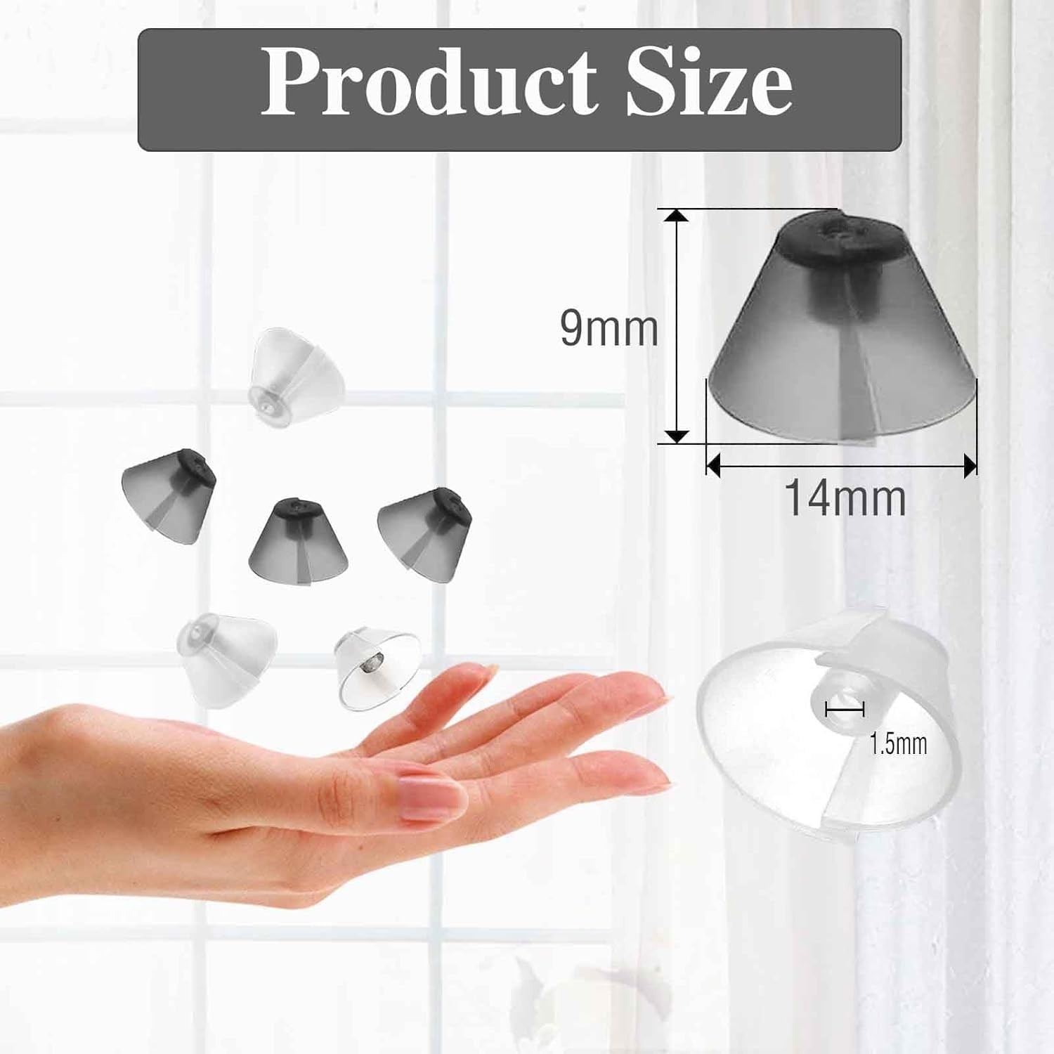 Extra Soft Hearing Aid Tulip Domes – 6 Count in Black & White for All Receivers