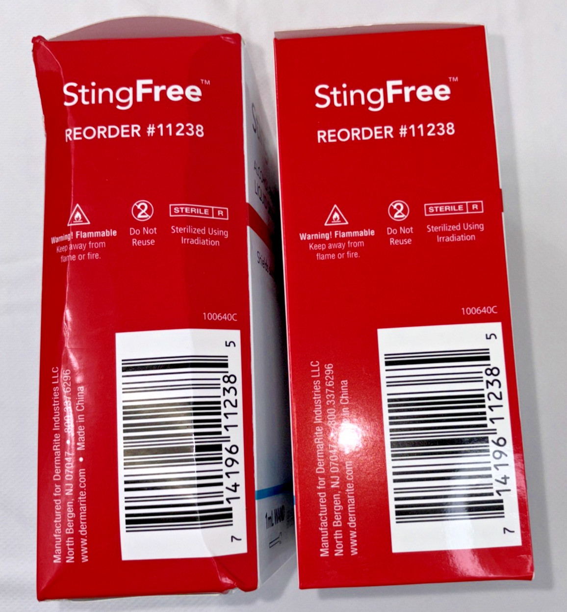 48 DermaRite 11238 StingFree™ Liquid Skin Prep & Shield 1mL Wands Ex 2027 & 2028