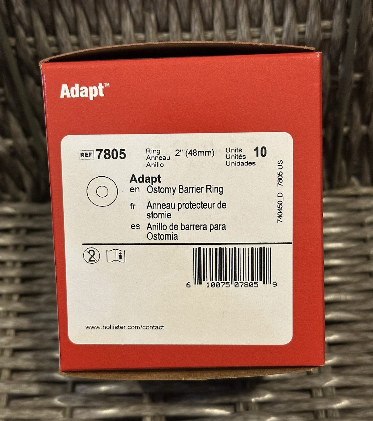 Hollister Adapt 7805 Ostomy Barrier Ring 2” 48mm Hydrocolloid Latex-Free, 10 pc