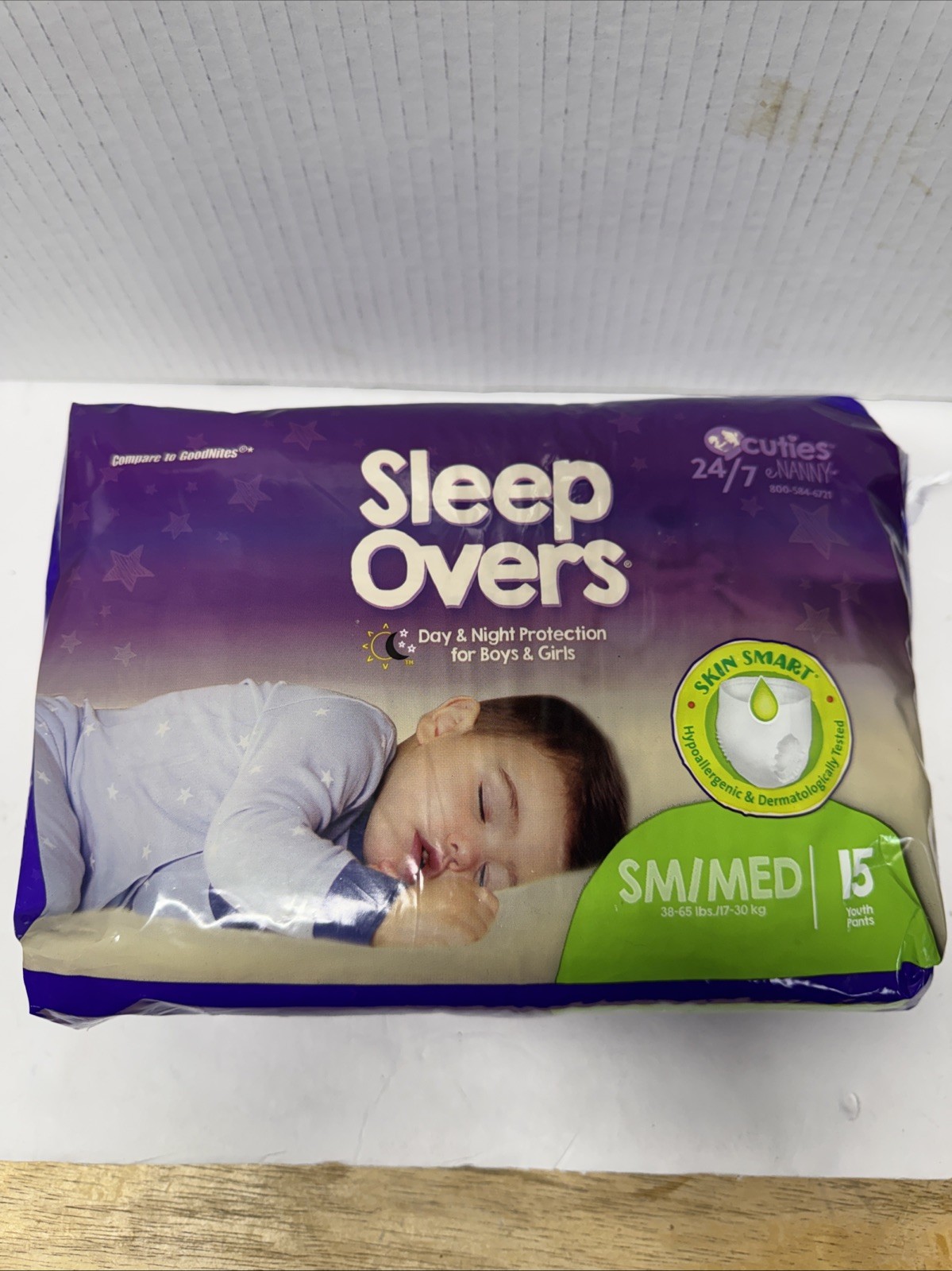Cuties Sleep Overs Youth Underwear Small / Medium 38 to 65 lbs. 15 Ct