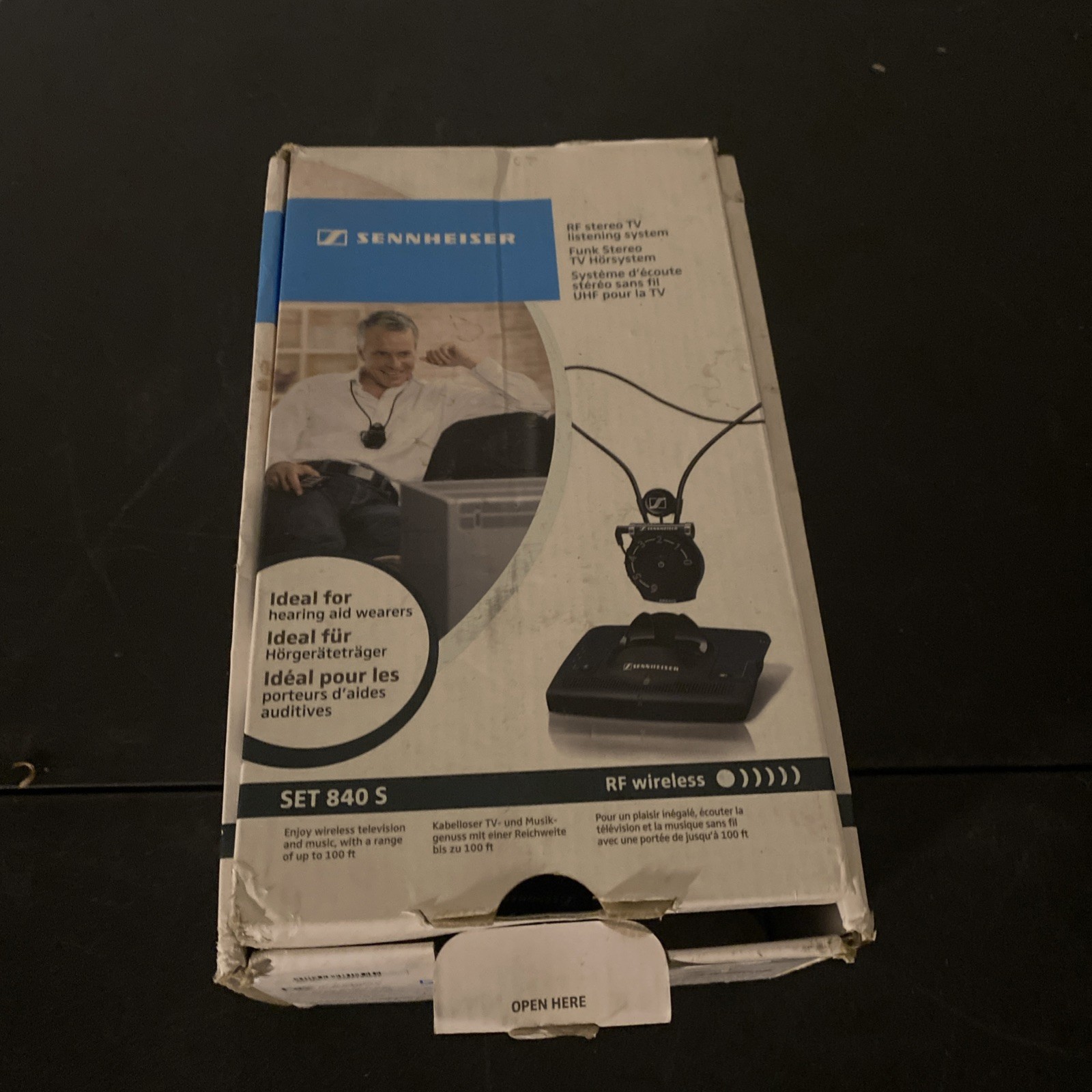 Sennheiser Set 840 S RF Wireless TV Stereo Listening No Cord Open Box Read