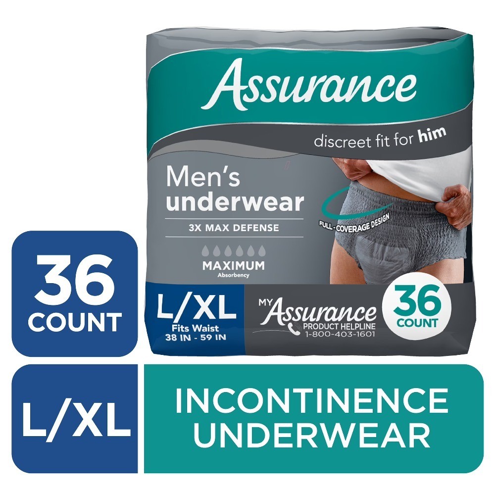 Men’s Incontinence Underwear Maximum Absorbency Large Extra Large L XL 36 Pack