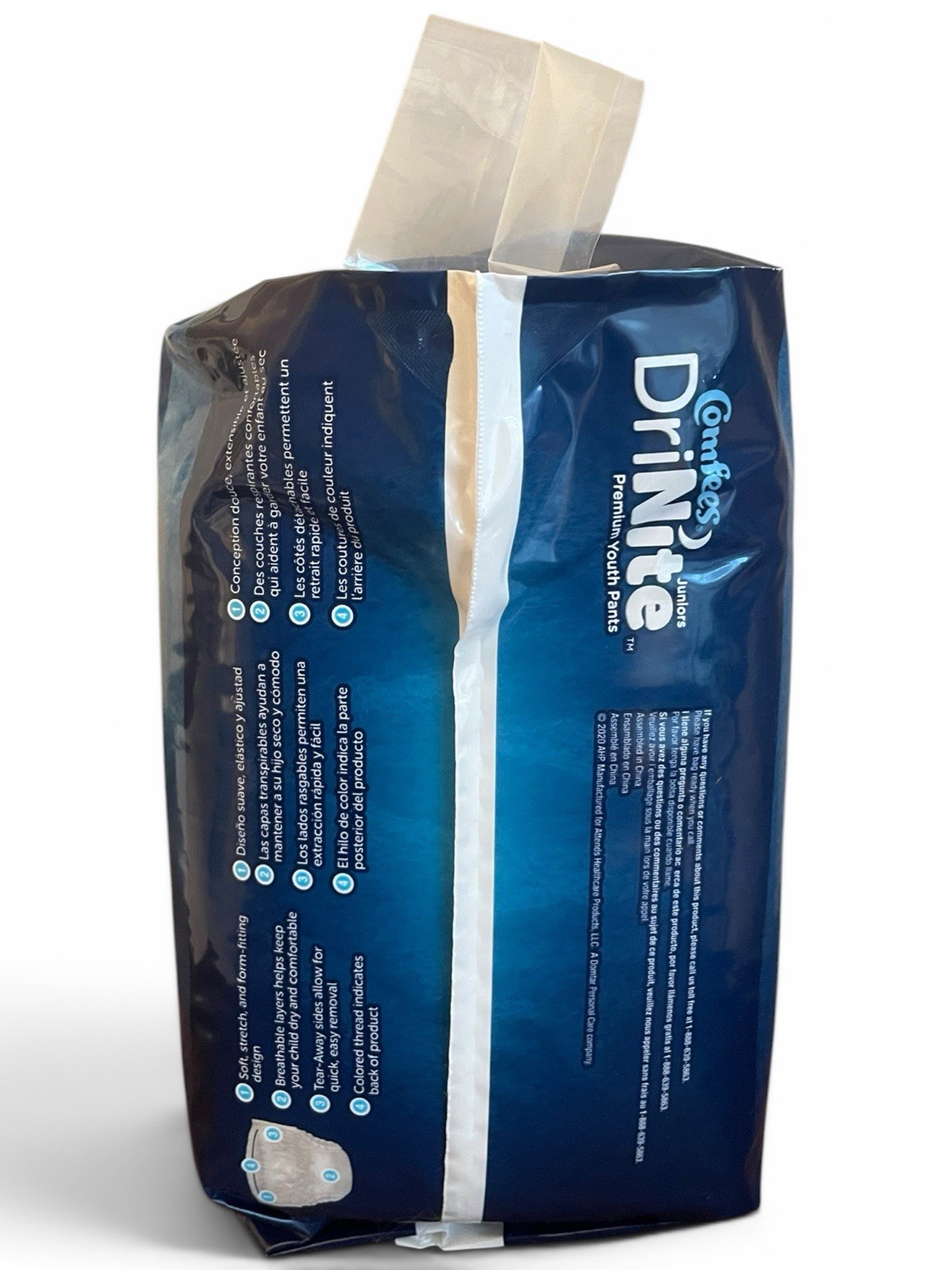 17 count Comfees DriNite Juniors Youth Pants Size S/M 38-65+ Lbs