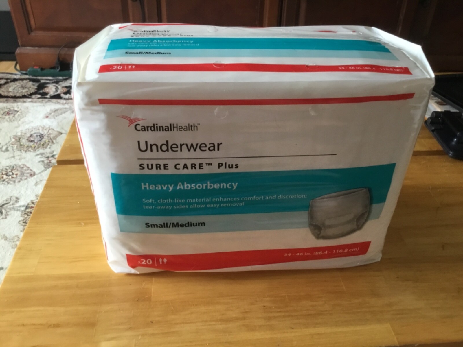 CardinalHealth Underwear Sure Care Plus Heavy Absorbency Small / Medium 20 Count