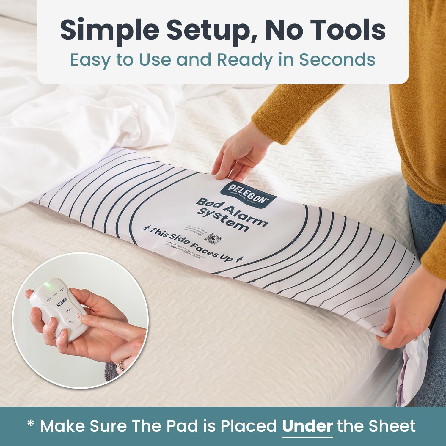 ** NEW Elderly Bed Alarm | Wireless Sensor Pad | Fall Prevention | Pager Alert