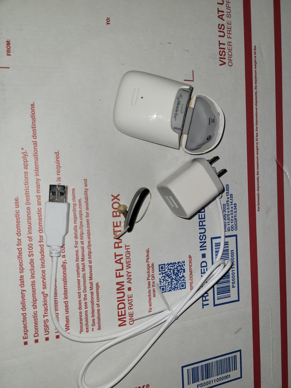 Miracle Ear HA MEENERGY IR 4 X L+R Rechargeable Hearing Aids only one w/ Charger