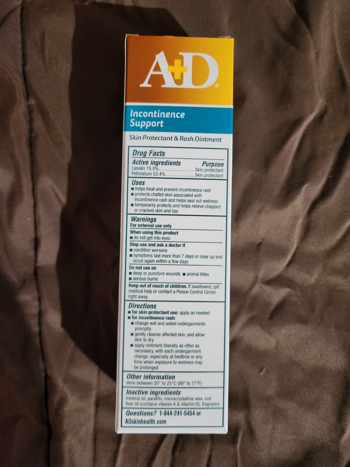 A+D Incontinence Support Skin Protectant & Rash Ointment 3.5 oz Odor Neutralizi…