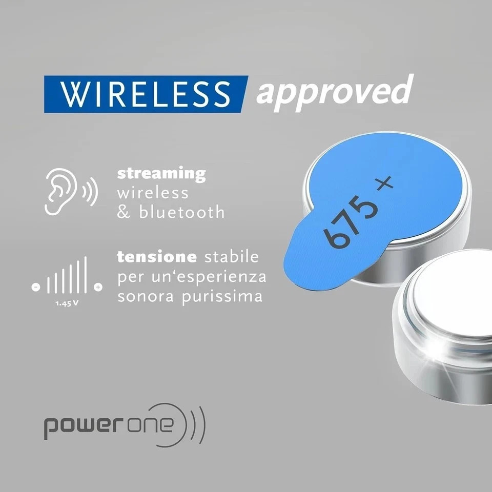 Power One Size 675 MERCURY FREE Hearing Aid Batteries (60 batteries) C735