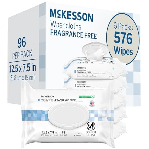 McKesson Washcloth Wipes Unscented 576 Count Alcohol-Free
