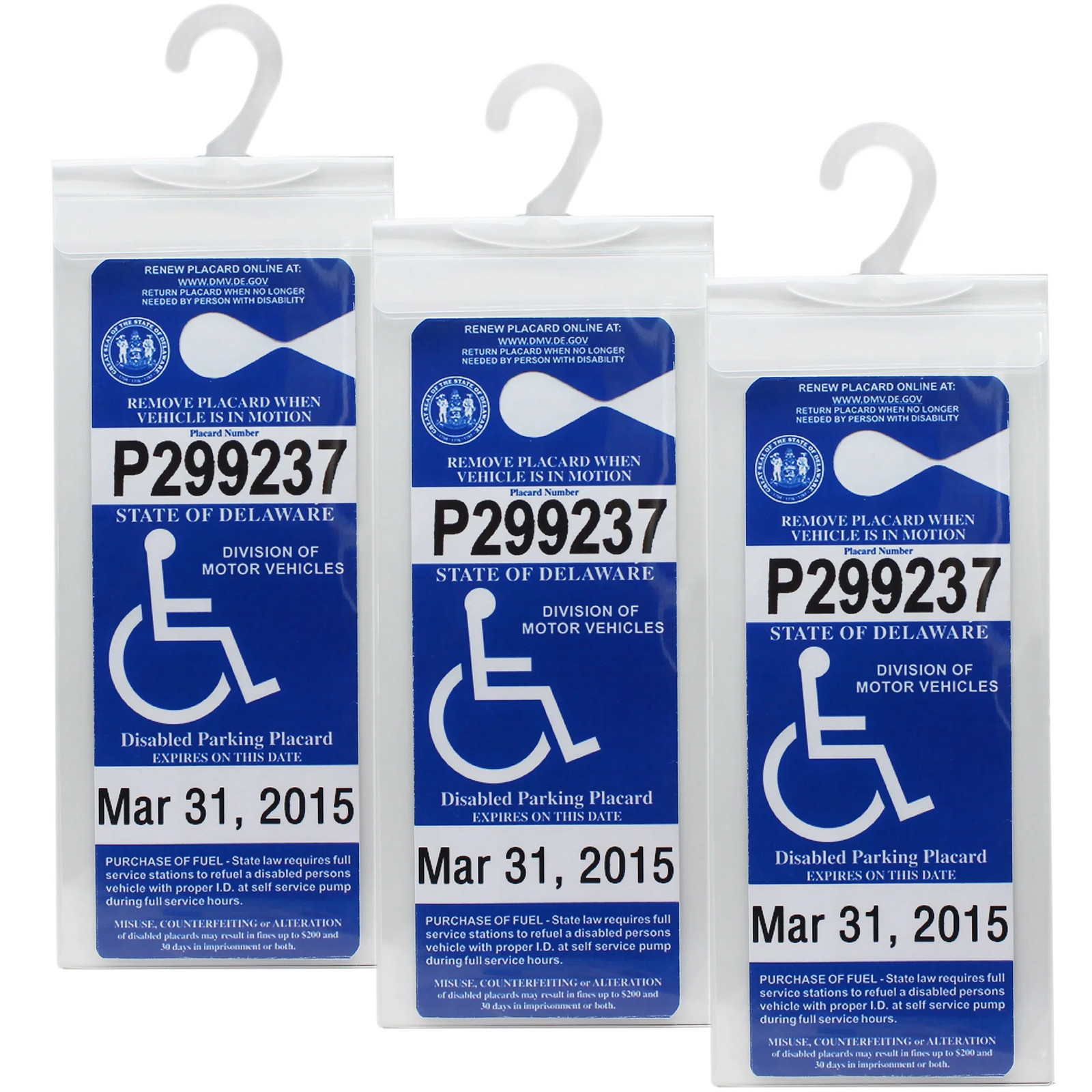 3 PCS Handicap Placard Holder – Disabled Parking Placard Protector Sleeve with L