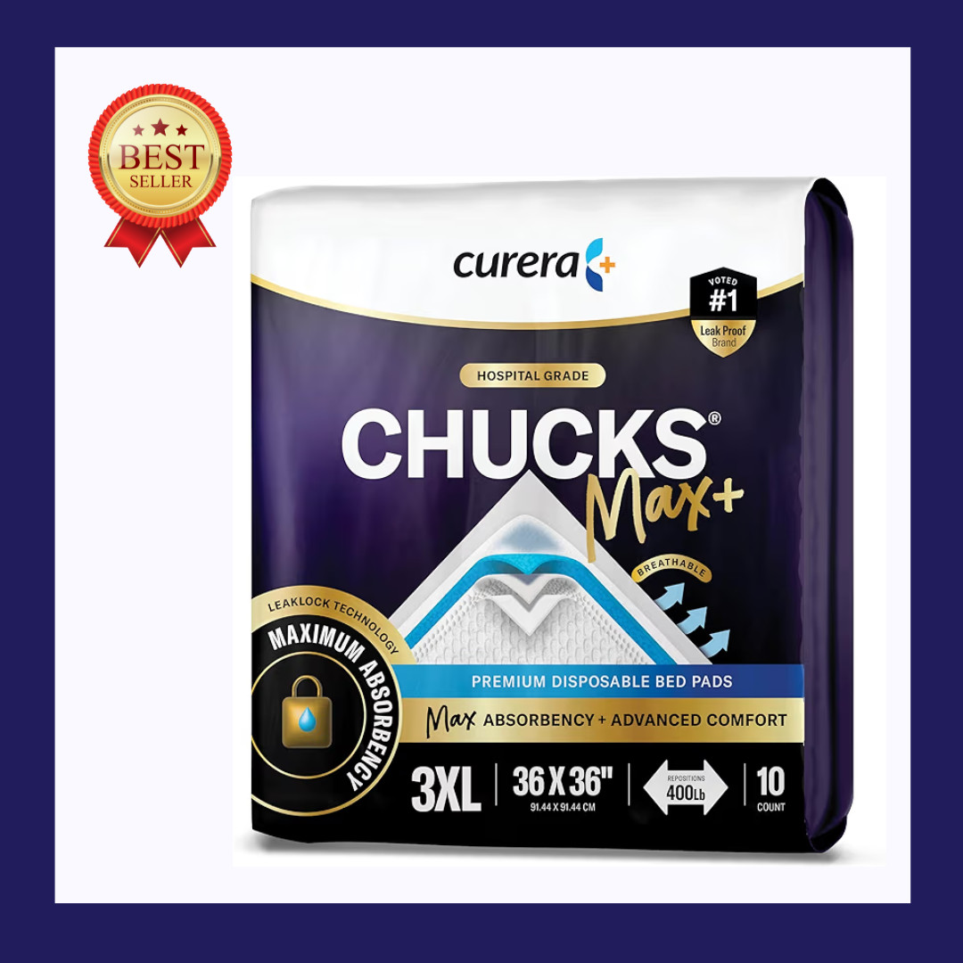 Chucks MAX+ Hospital Bed Pads Disposable Adult 36 x 36 36” x (10 Pack)