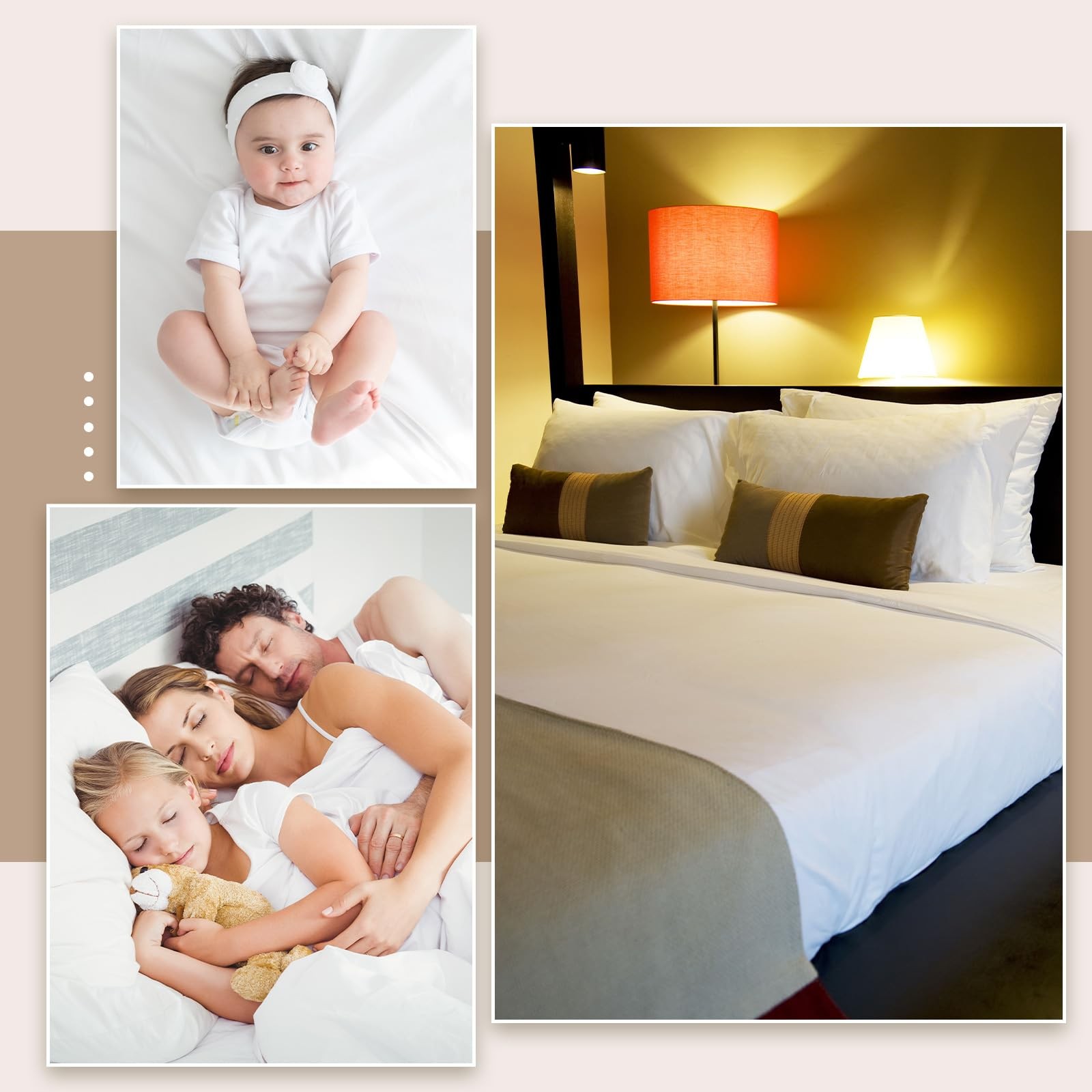 Hospital Bed Sheets Home Elastic White All Around 36x80x9.5 Inches 4 PCS