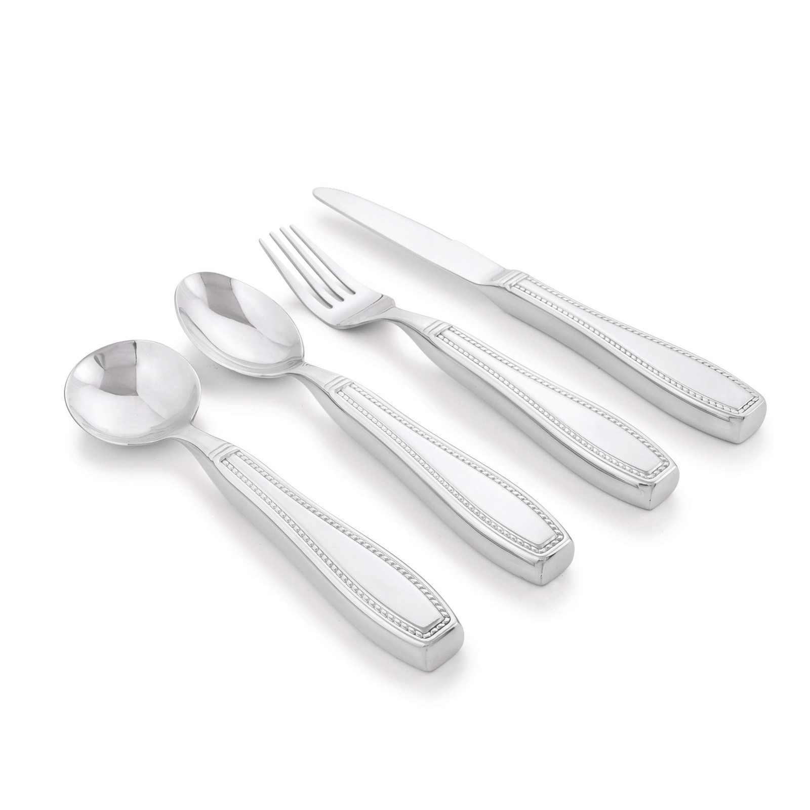 4 PCS Weighted 7 oz Eating Utensils Stainless Steel Knife Fork Spoon Set