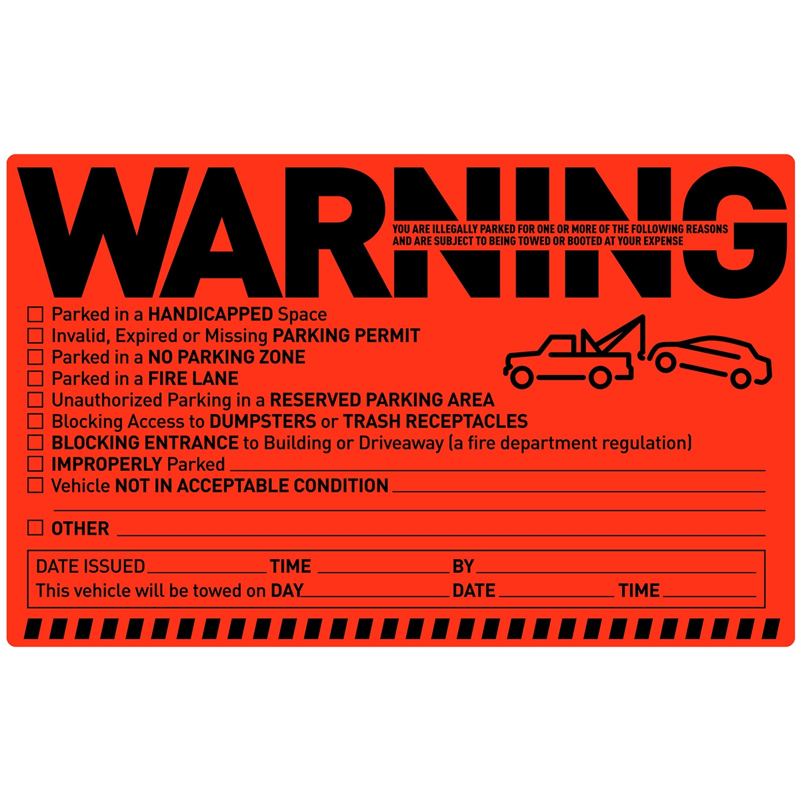 Easykart Labels 50 Parking Violation Stickers Notice Parking Violation Stickers
