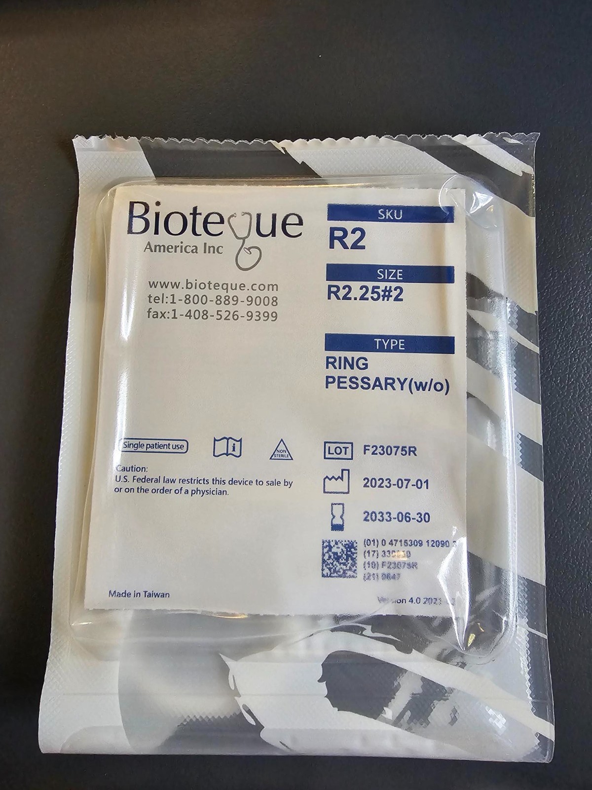 bioteque pessary various sizes (lot)