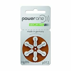 Power One Size 312 Zinc Air Hearing Aid Batteries (30 batteries) by Power One