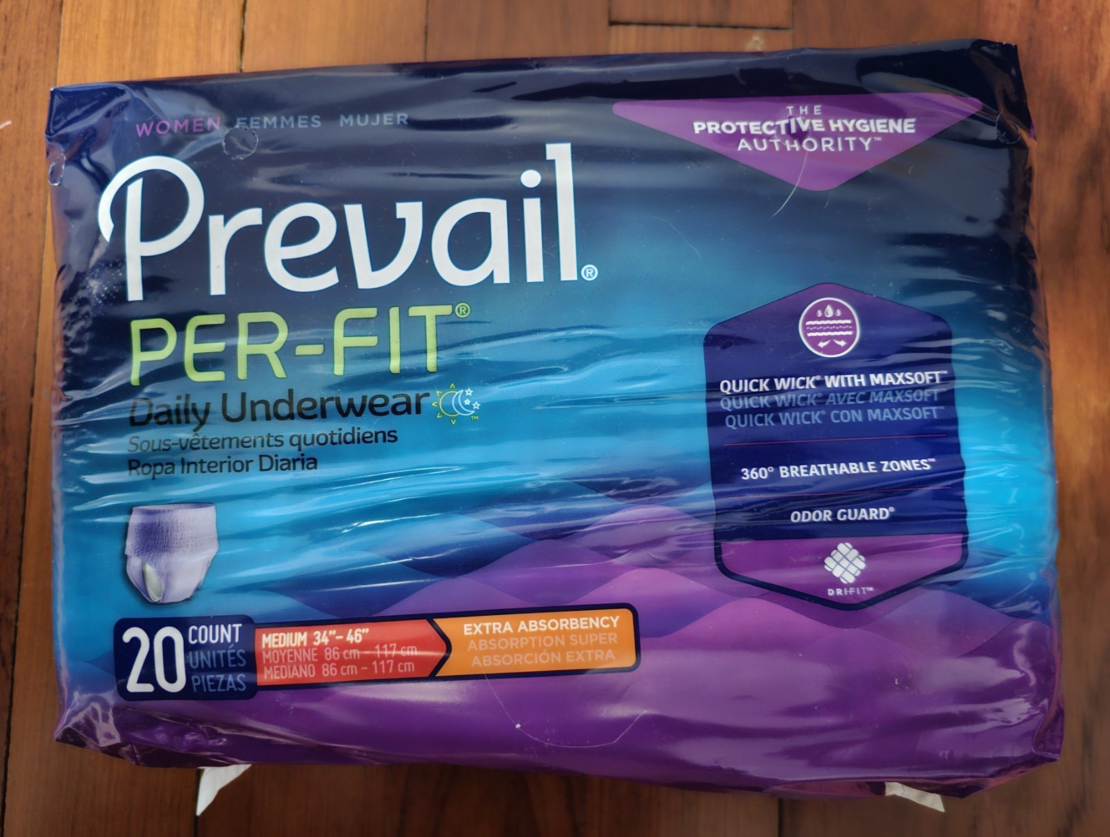 Prevail PER-FIT Women’s Daily Underwear – Medium (20 Count) | Extra Absorbency