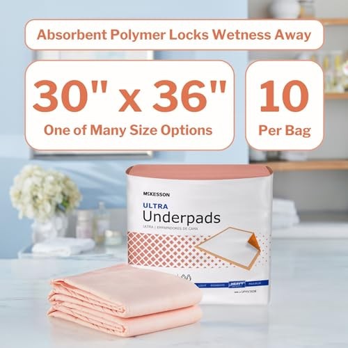 McKesson Underpads Disposable 30″ x 36″, Heavy Absorbency, 100 Count