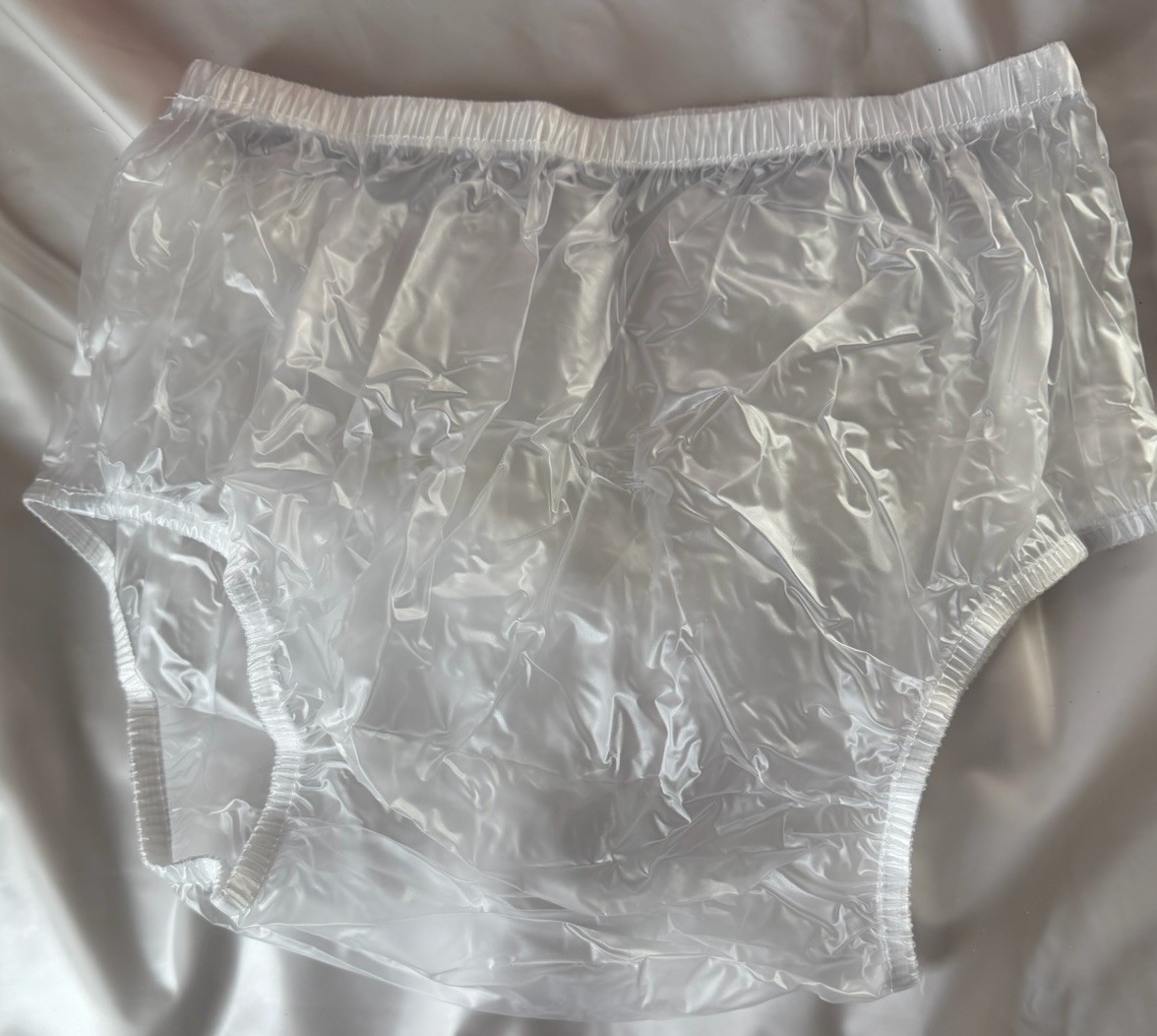 Super Soft Frosty Clear Plastic Pants Elastic Waist And Legs Size Large