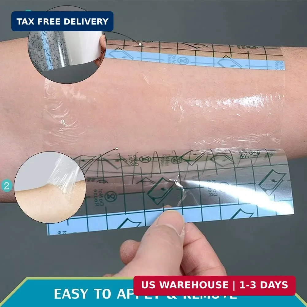 50 Pcs Waterproof Shower Protector Bandage 4X4 Inch for Chest Chemo Dialysis Cat