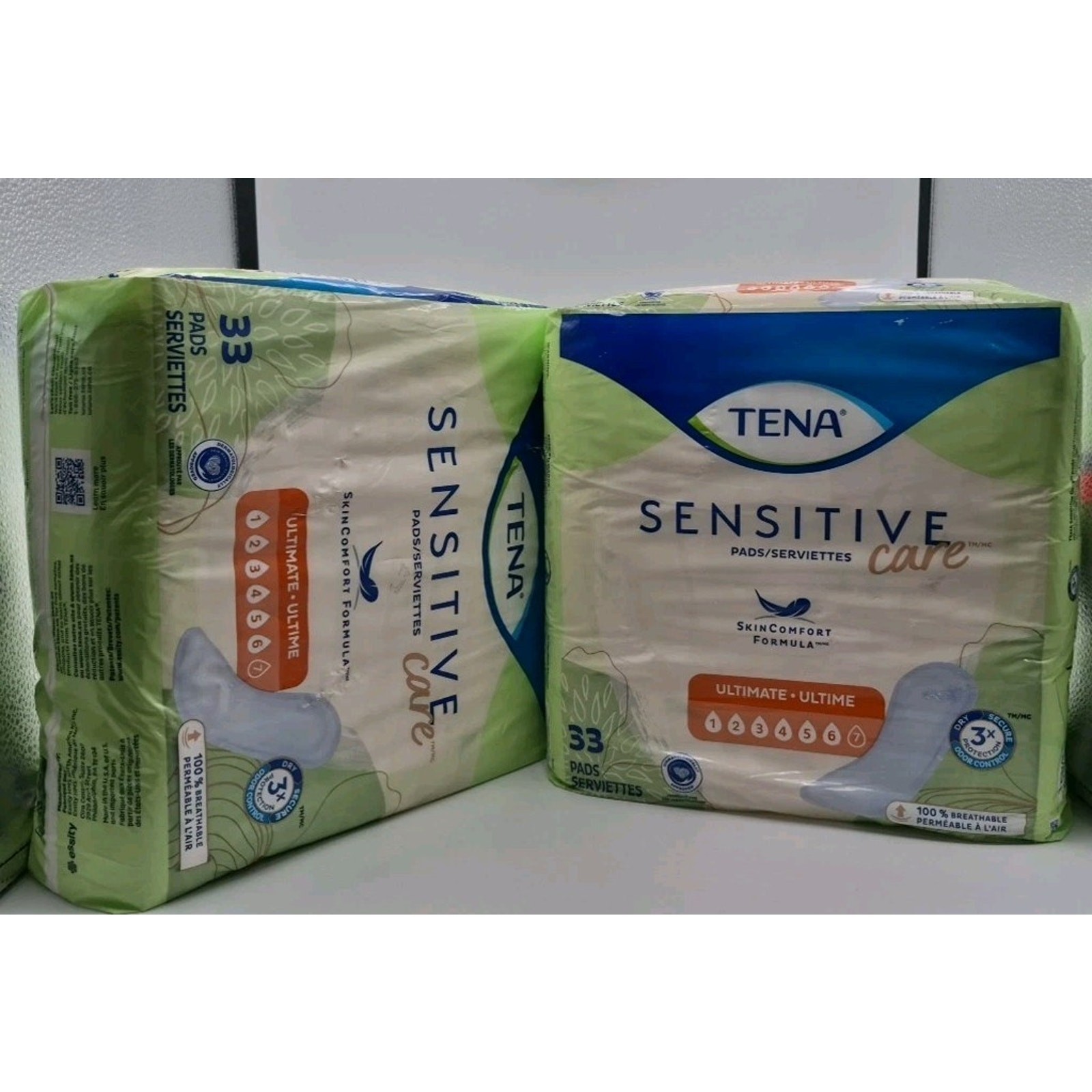 Tena Sensitive Care Incontinence Pads for Women, 33 ct, Ultimate 6, 2-Pack