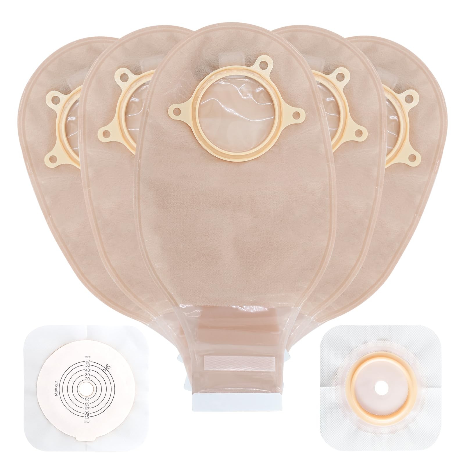 21PCS Ostomy Bags,Colostomy Supplies,Two Piece Drainable Ostomy Pouch for Ileost