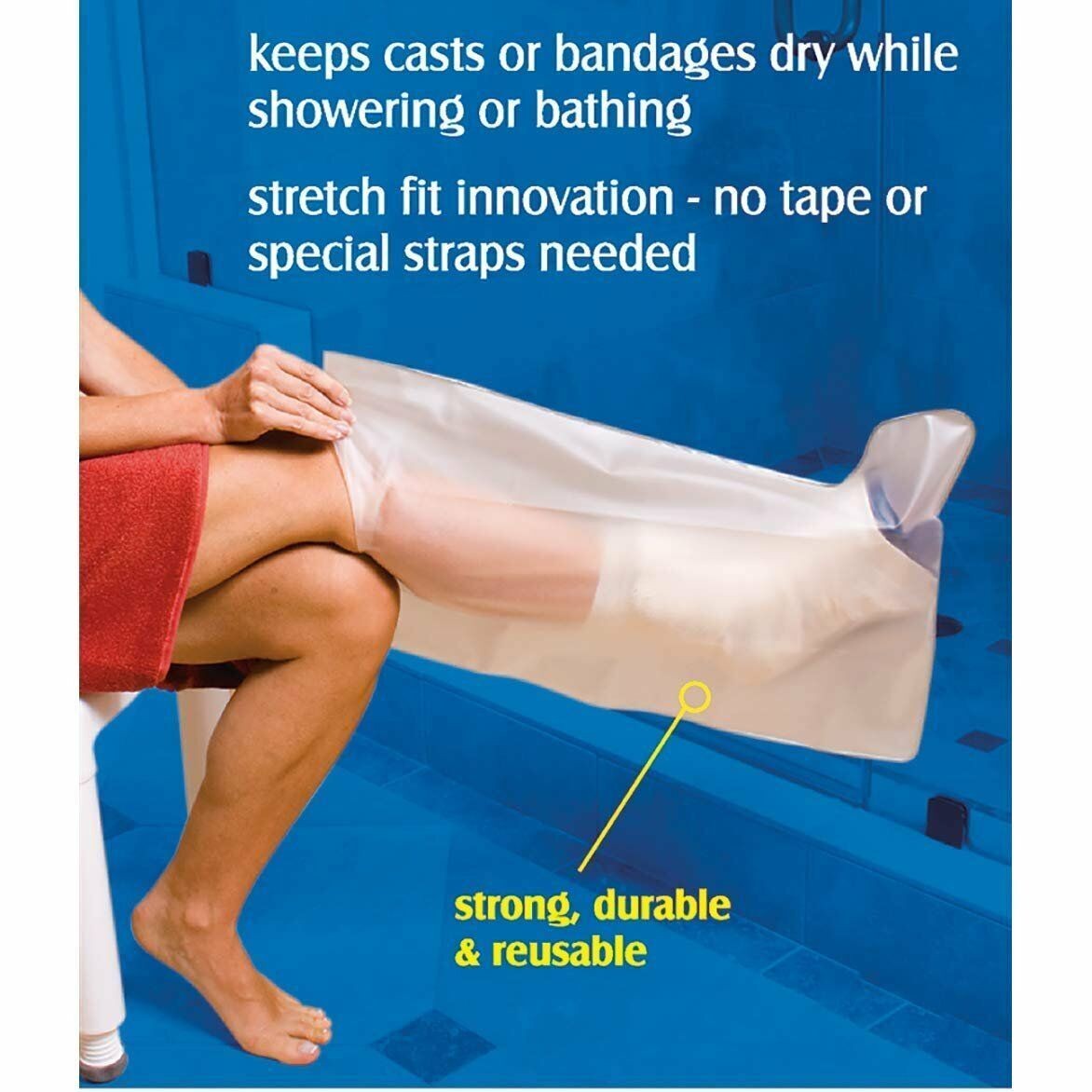 Carex EZ Stretch Cast Protector Leg Latex Free Fits Most Adult & Children 24 In