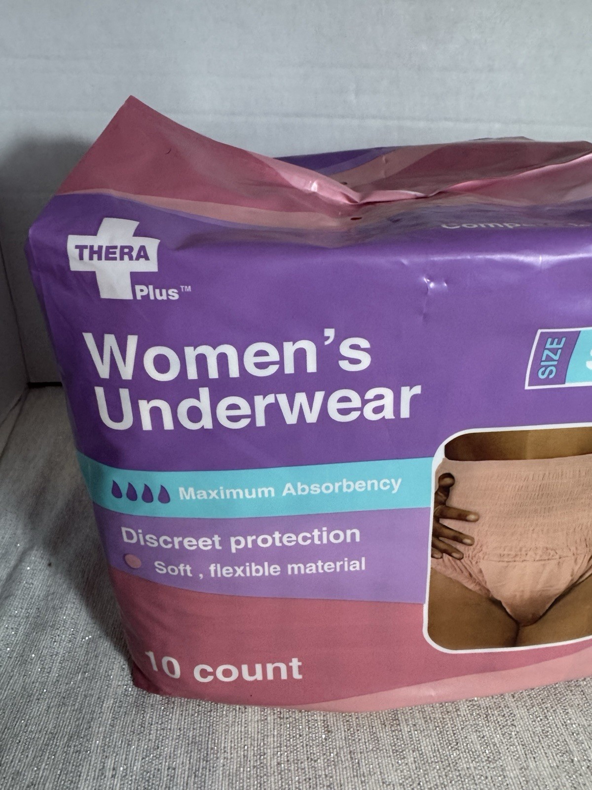 Thera Plus NIP Women S/M 24”-37” Waist Maximum Absorbency Disposable Underwear